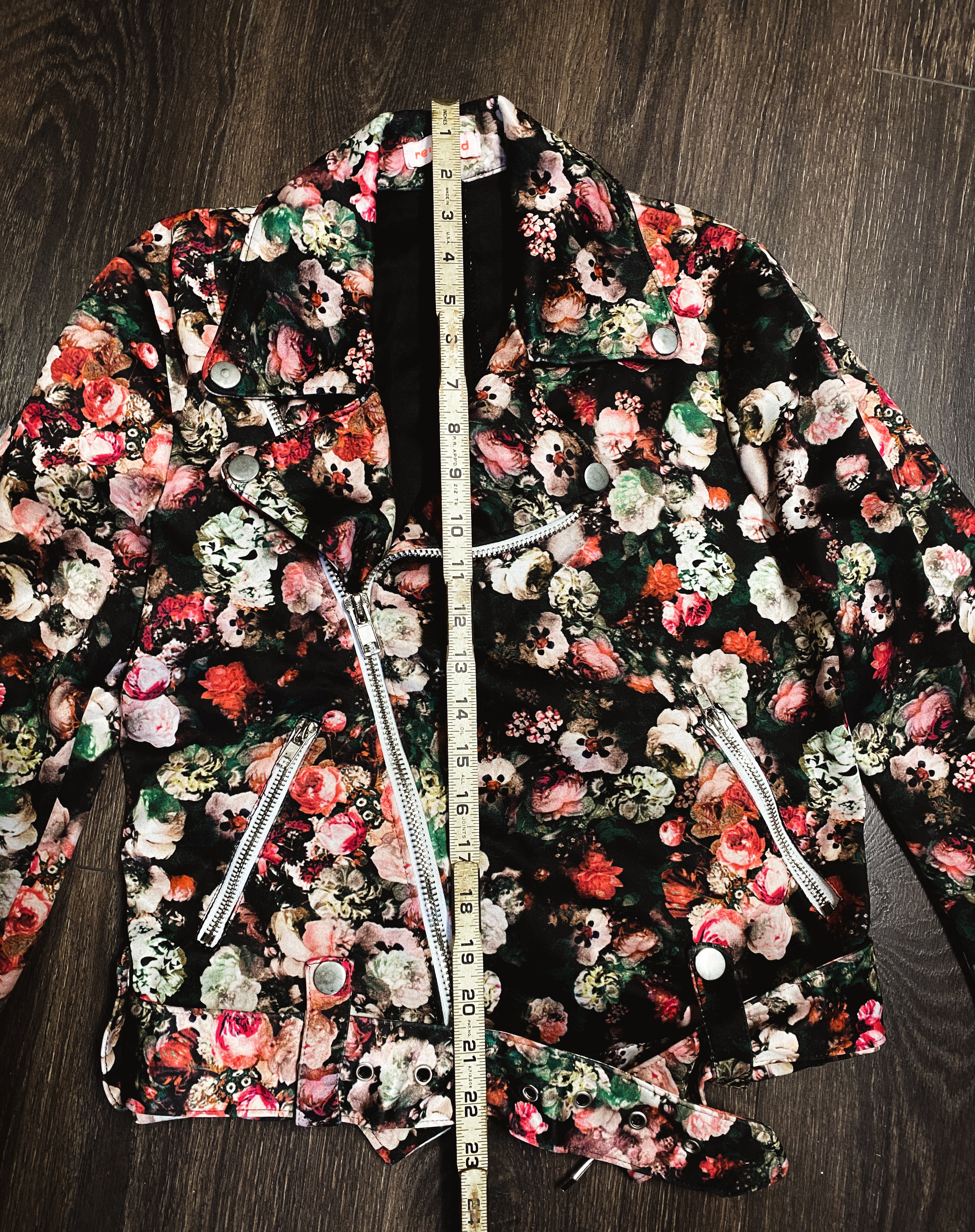 Floral Print Punk Jacket  - Size Small