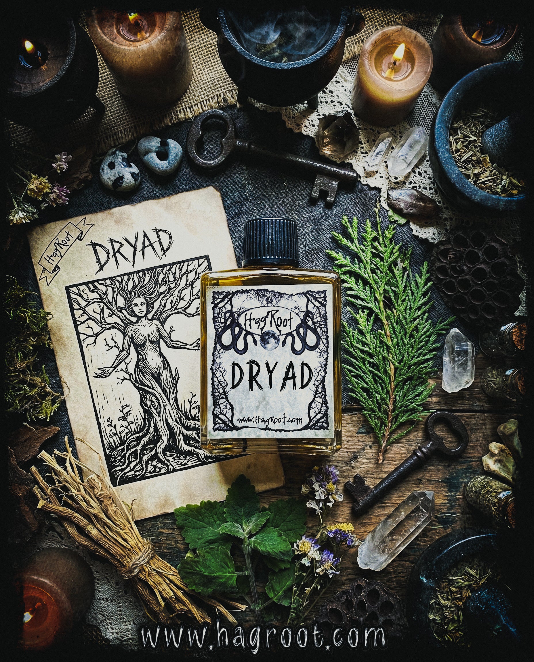 DRYAD-(Cypress. Cedar, Vetiver, Patchouli, Wildflowers)-Perfume, Cologne, Anointing, Ritual Oil