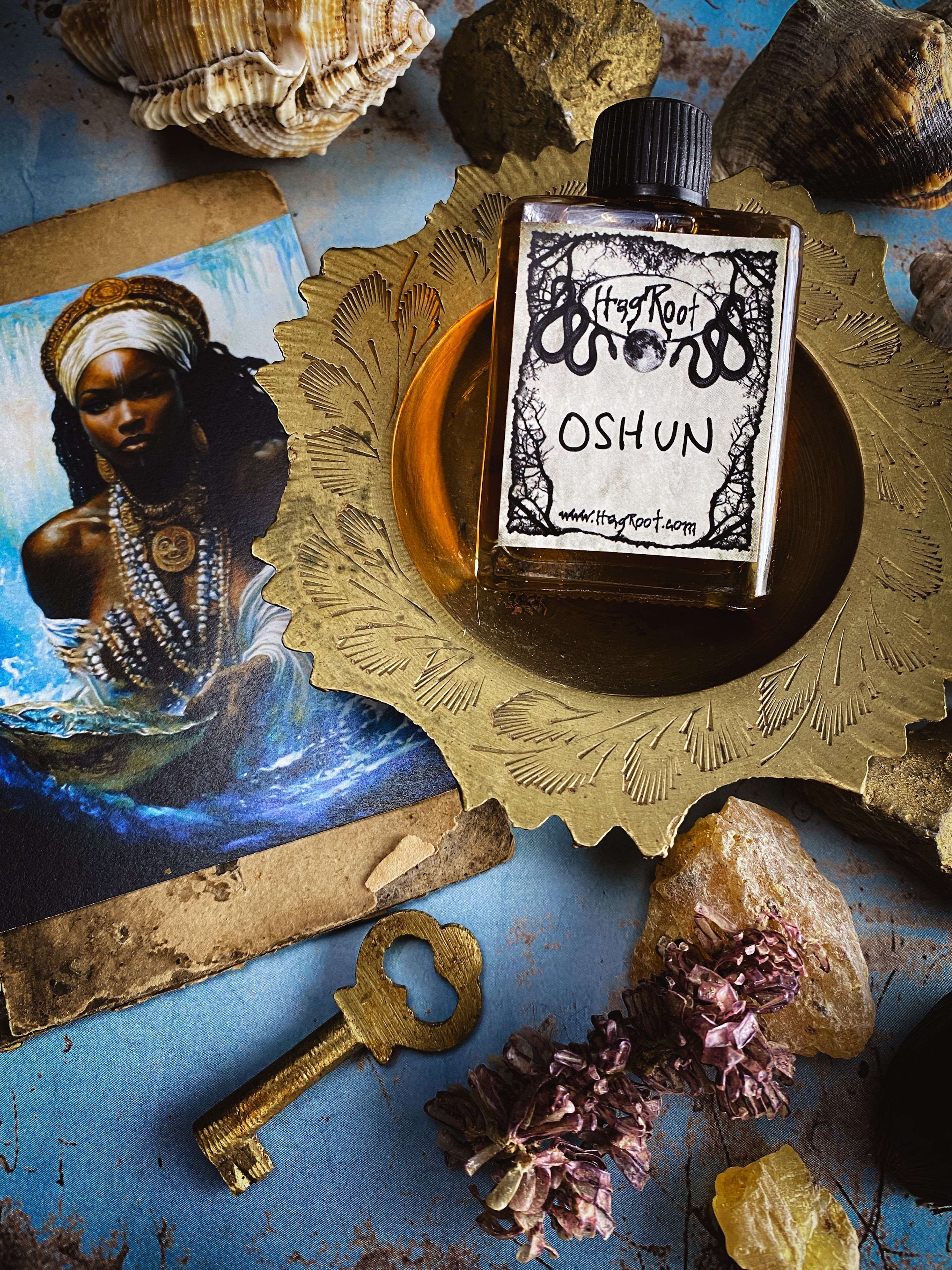 OSHUN-(Ozone, Jasmine, Cedar, Brown Sugar, Moss, Heliotrope, Fig)-Perfume, Cologne, Anointing, Ritual Oil