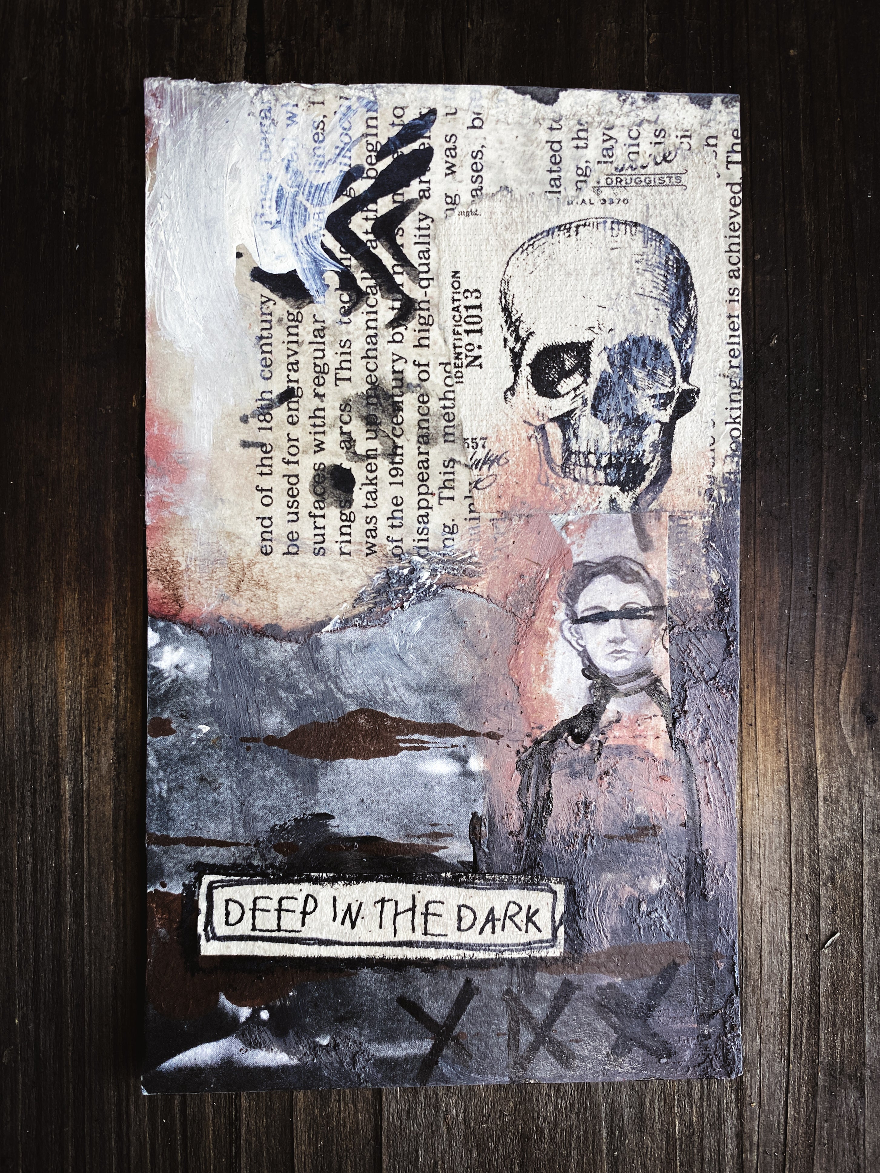 In the Dark - Original Mixed Media Collage