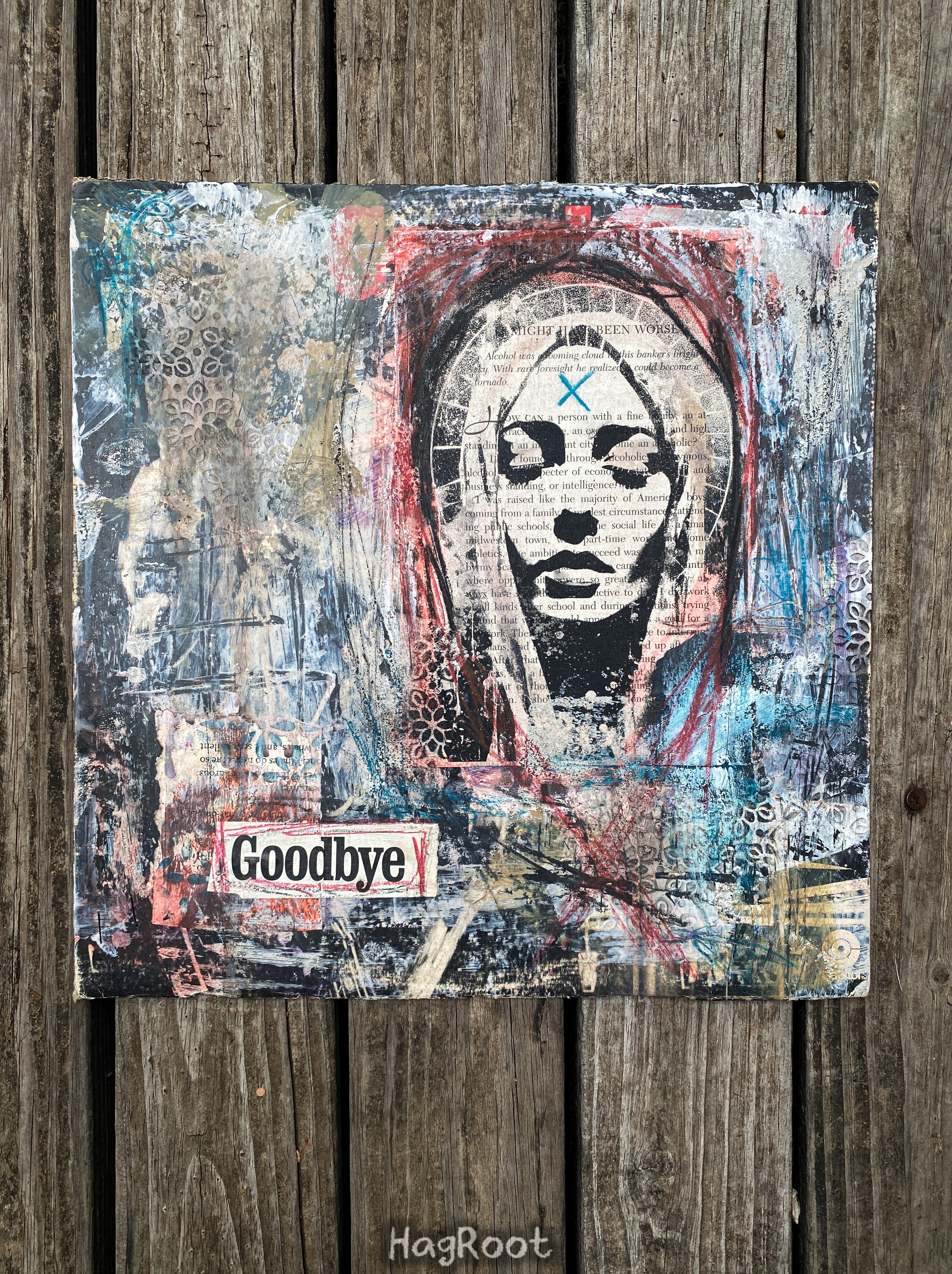 Goodbye - Original Mixed Media Collage