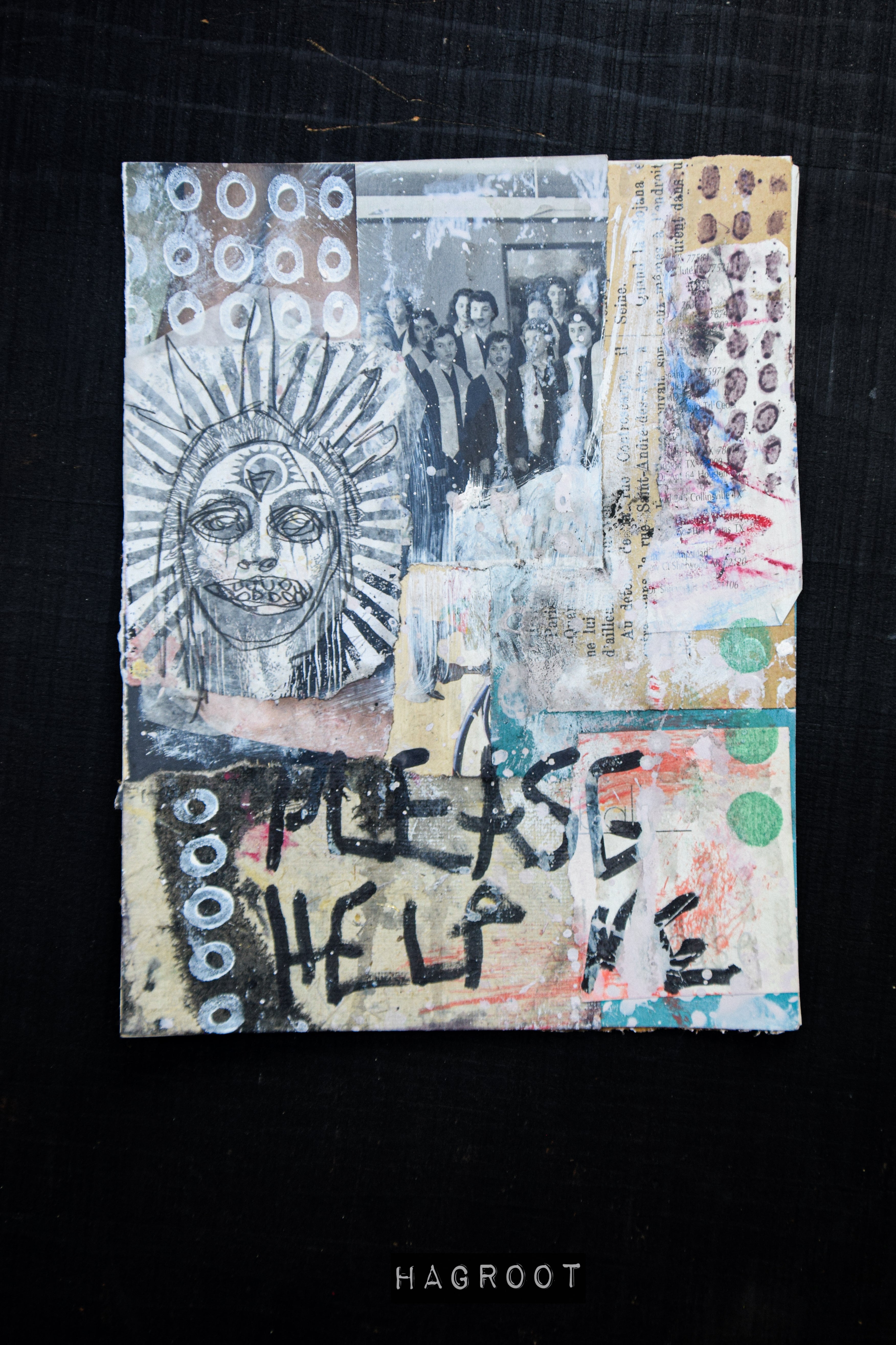 Help Me - Original Mixed Media Collage Art