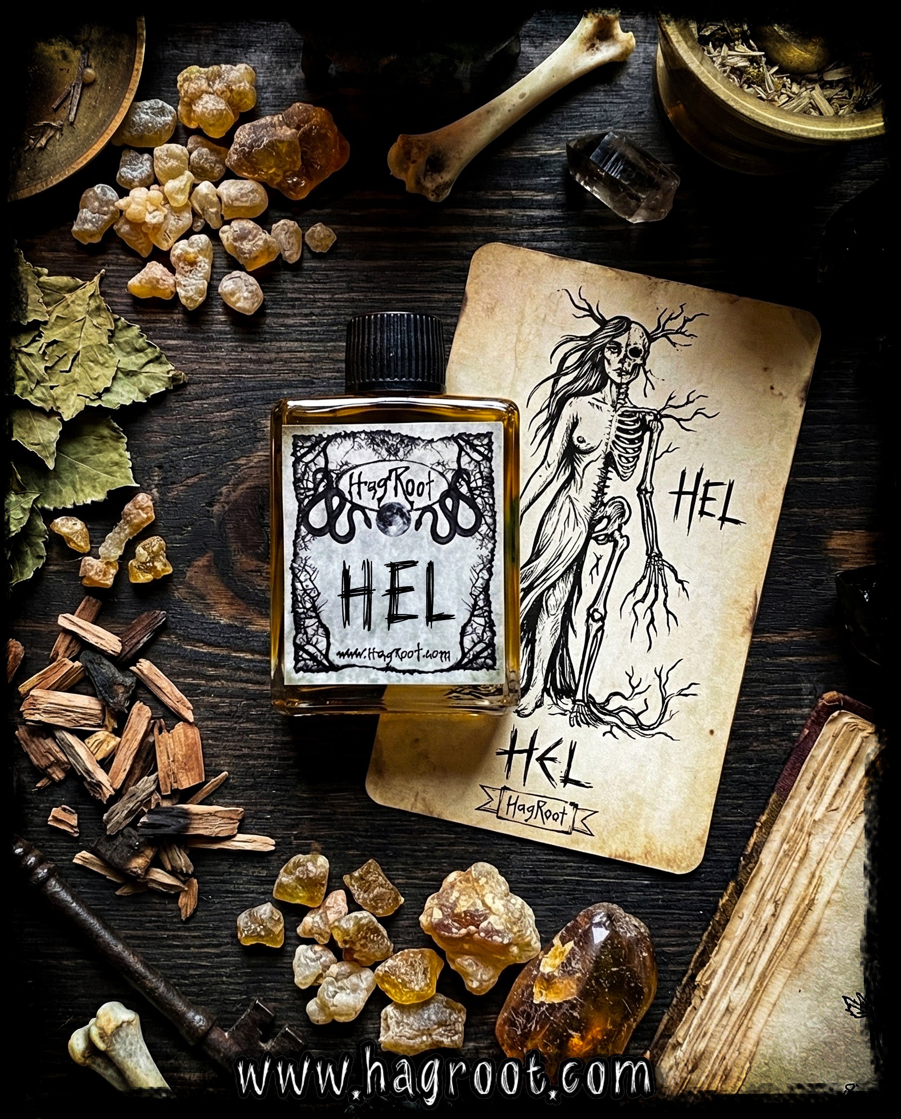 HEL-(Patchouli, Smoked Woods, Frankincense Tears, Amber, Haunting Sweetness)-Perfume, Cologne, Anointing, Ritual Oil