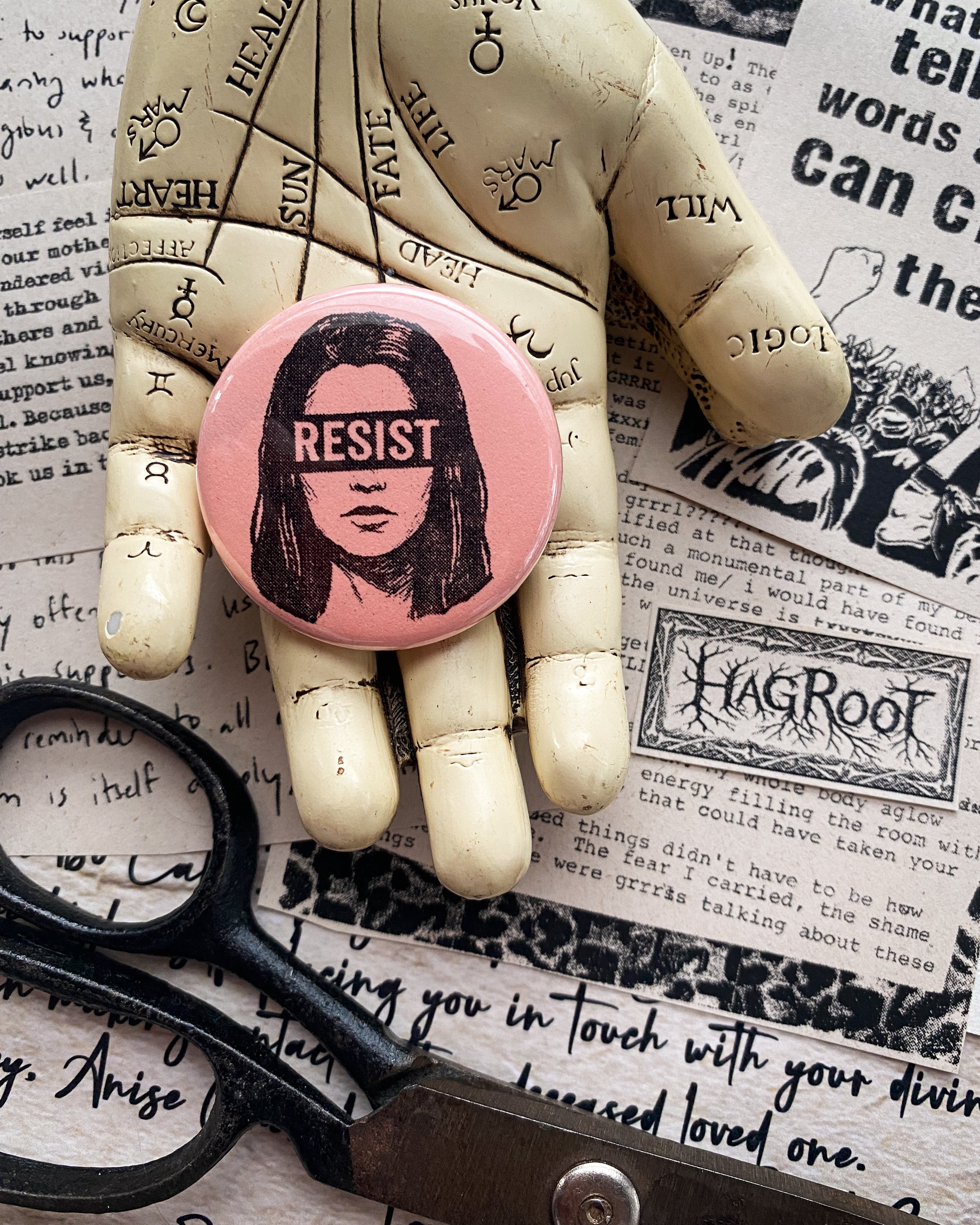 Resist - Hand Pressed Button/Pin - 1.5"