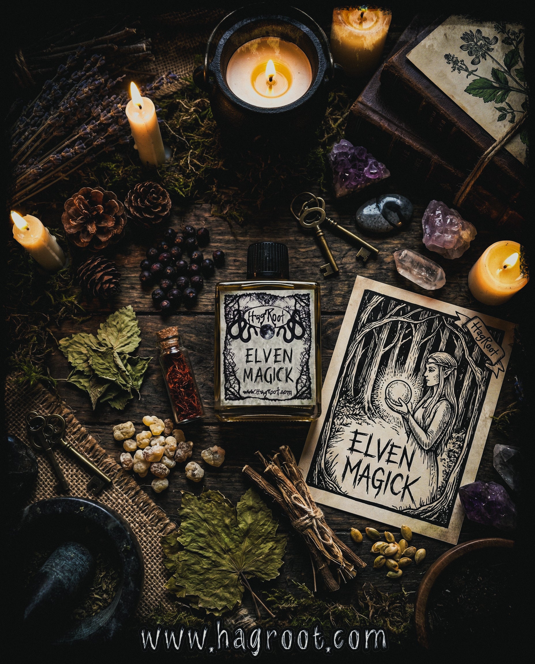 ELVEN MAGICK-(Pepperberry, Black Pine, Patchouli, Saffron, Frankincense, Black Grapes, Vetiver, Pumpkin)-Perfume, Cologne, Anointing, Ritual Oil