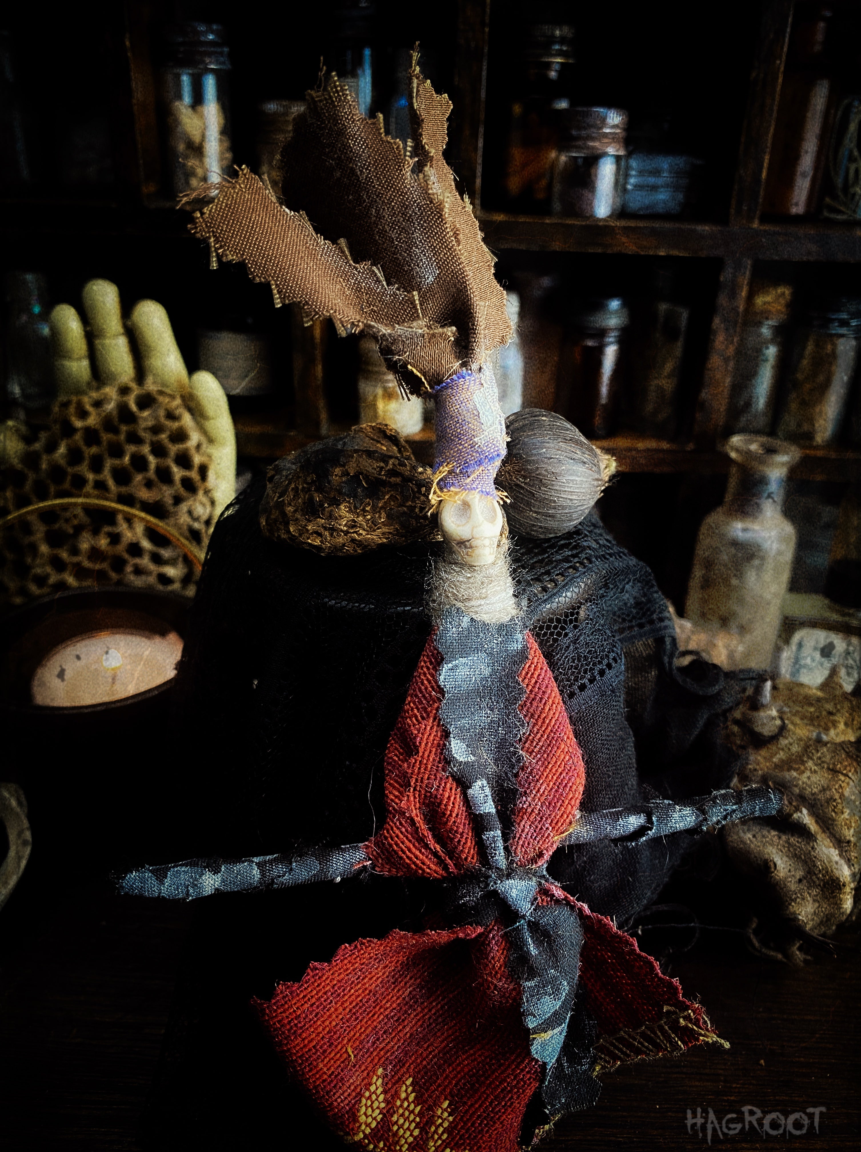 Handcrafted Conjure Doll - Poppet, Dark Folk Doll, Voodoo, Rootwork, Spirit Doll for Spells, Shadow Work and Intention Setting