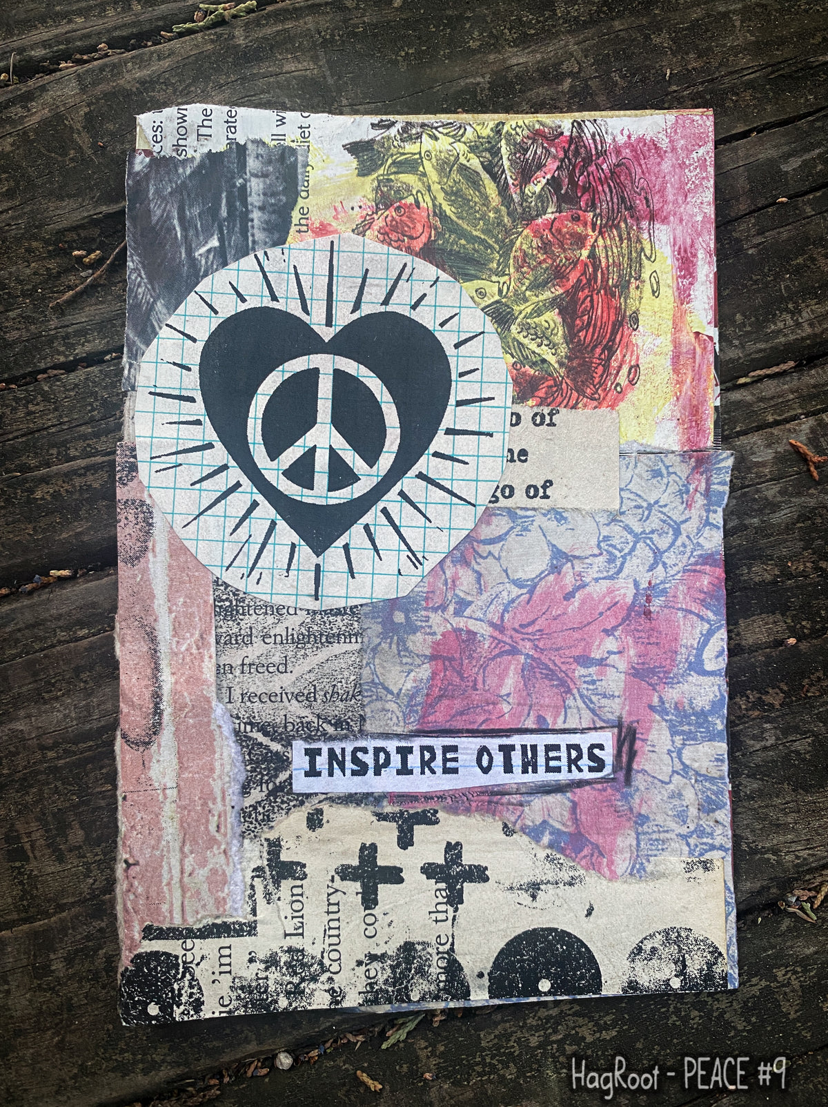 Collage Example Peace PEACE #9 - Original Mixed Media Collage