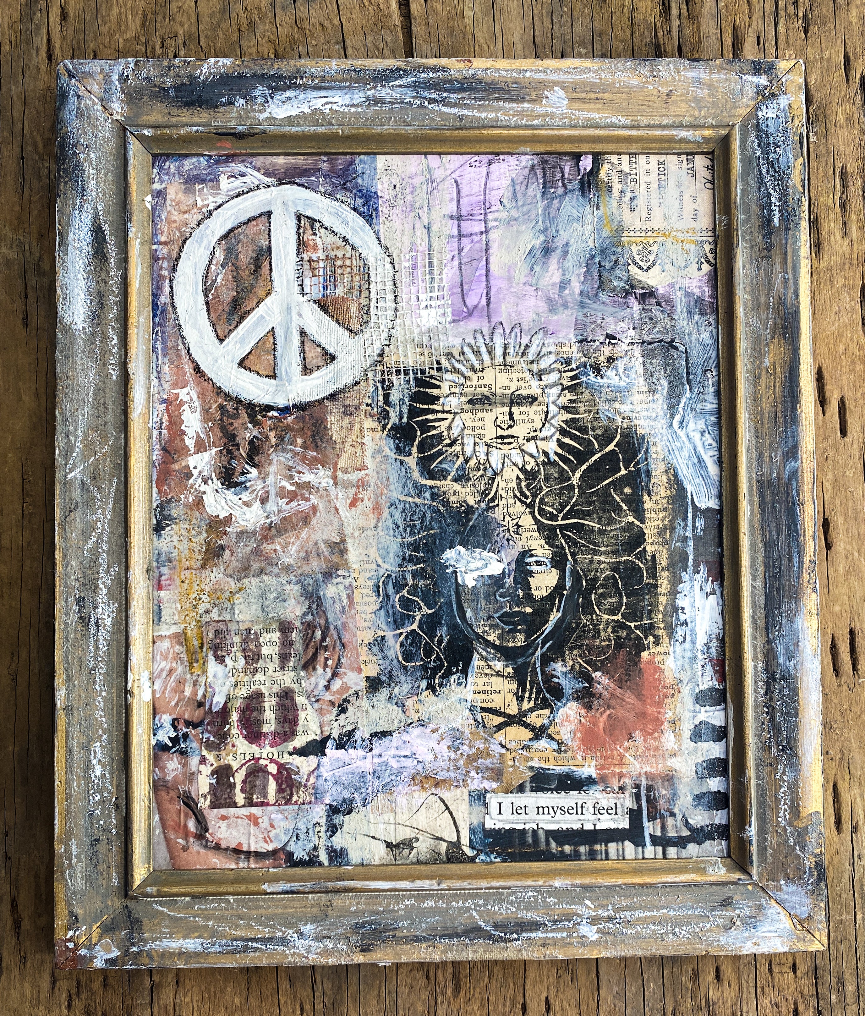 I Let Myself Feel - Original Framed Mixed Media Collage