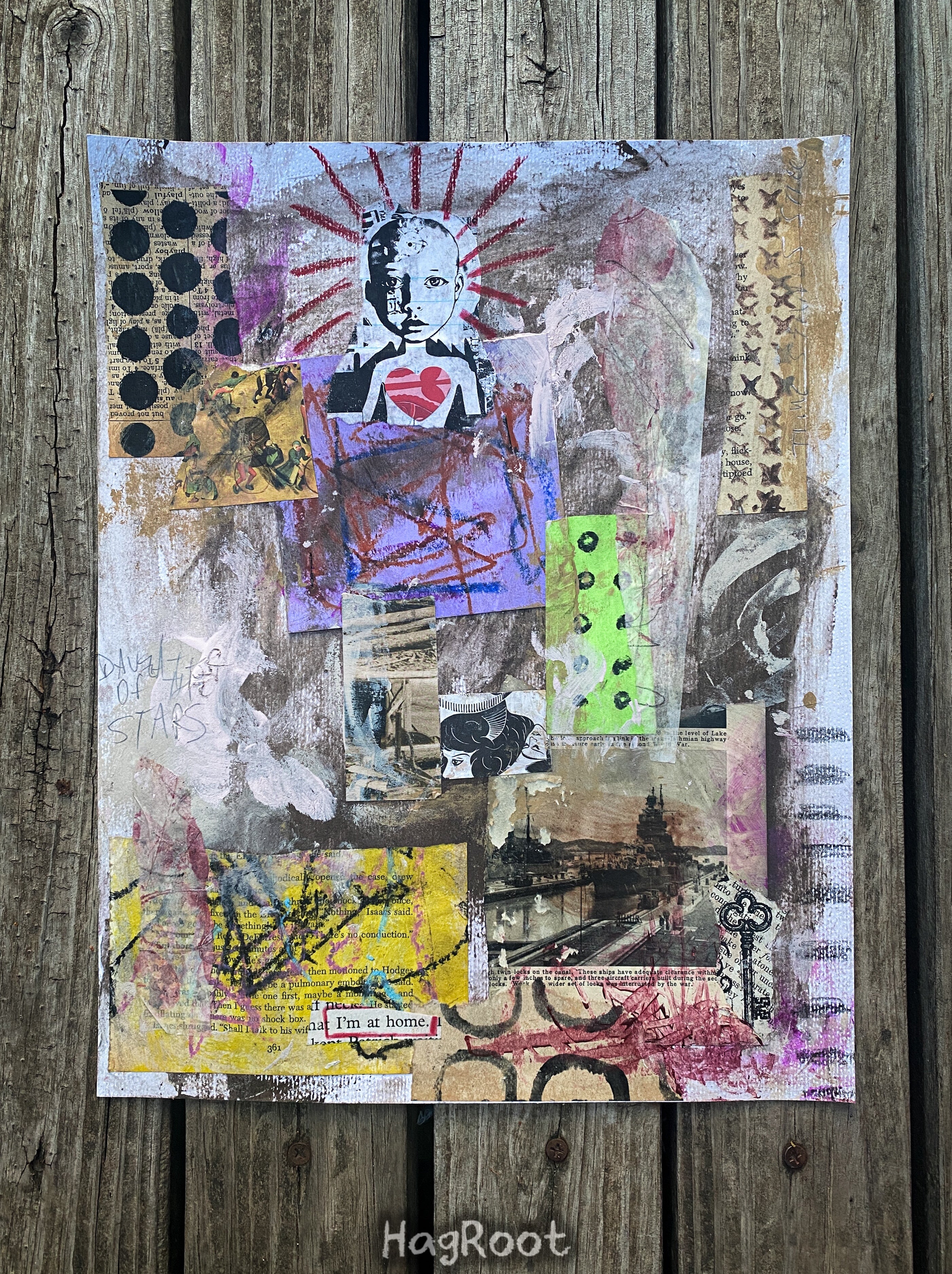 At Home - Original Mixed Media Collage