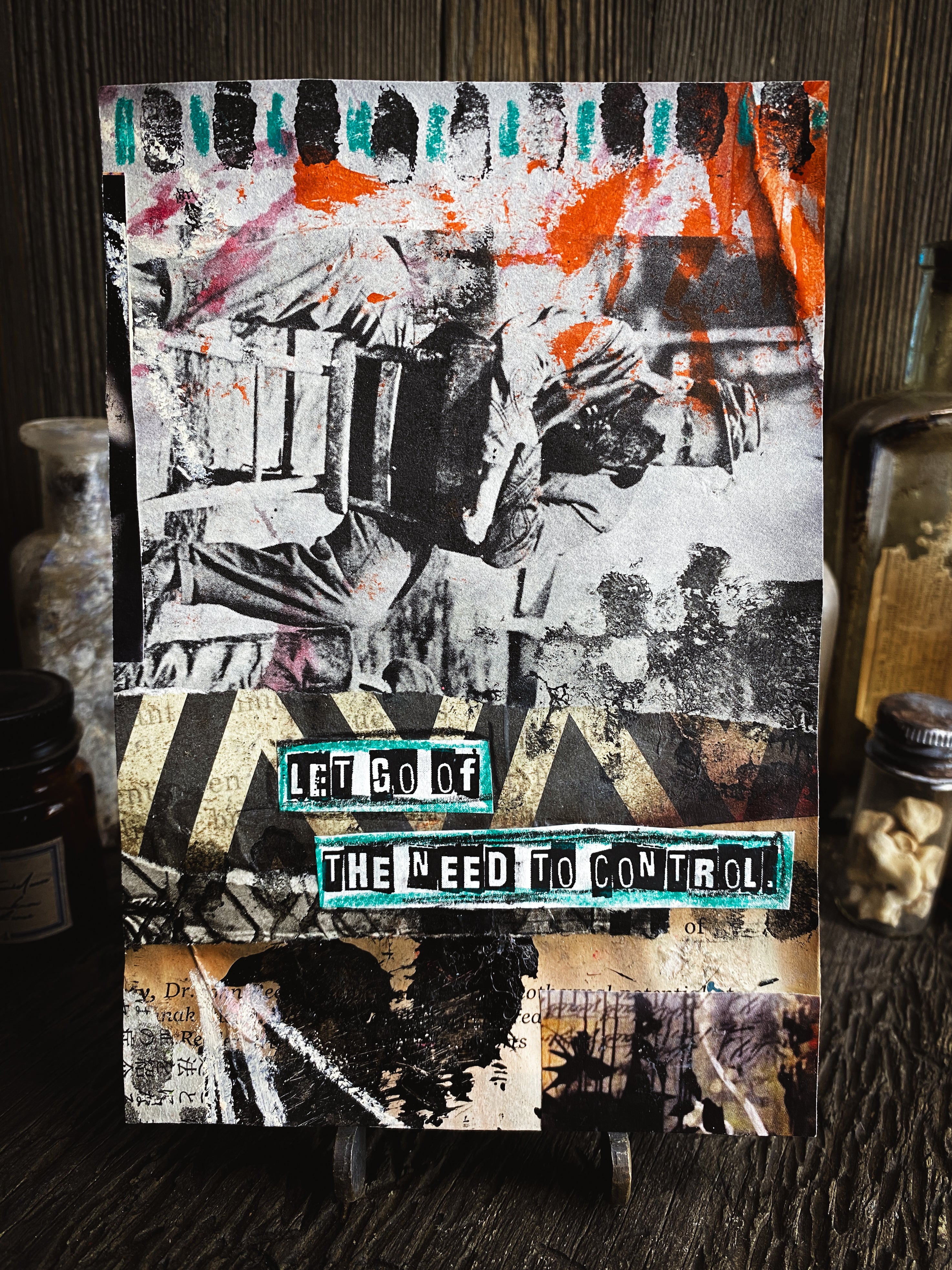 The Need To Control - Original Mixed Media Collage