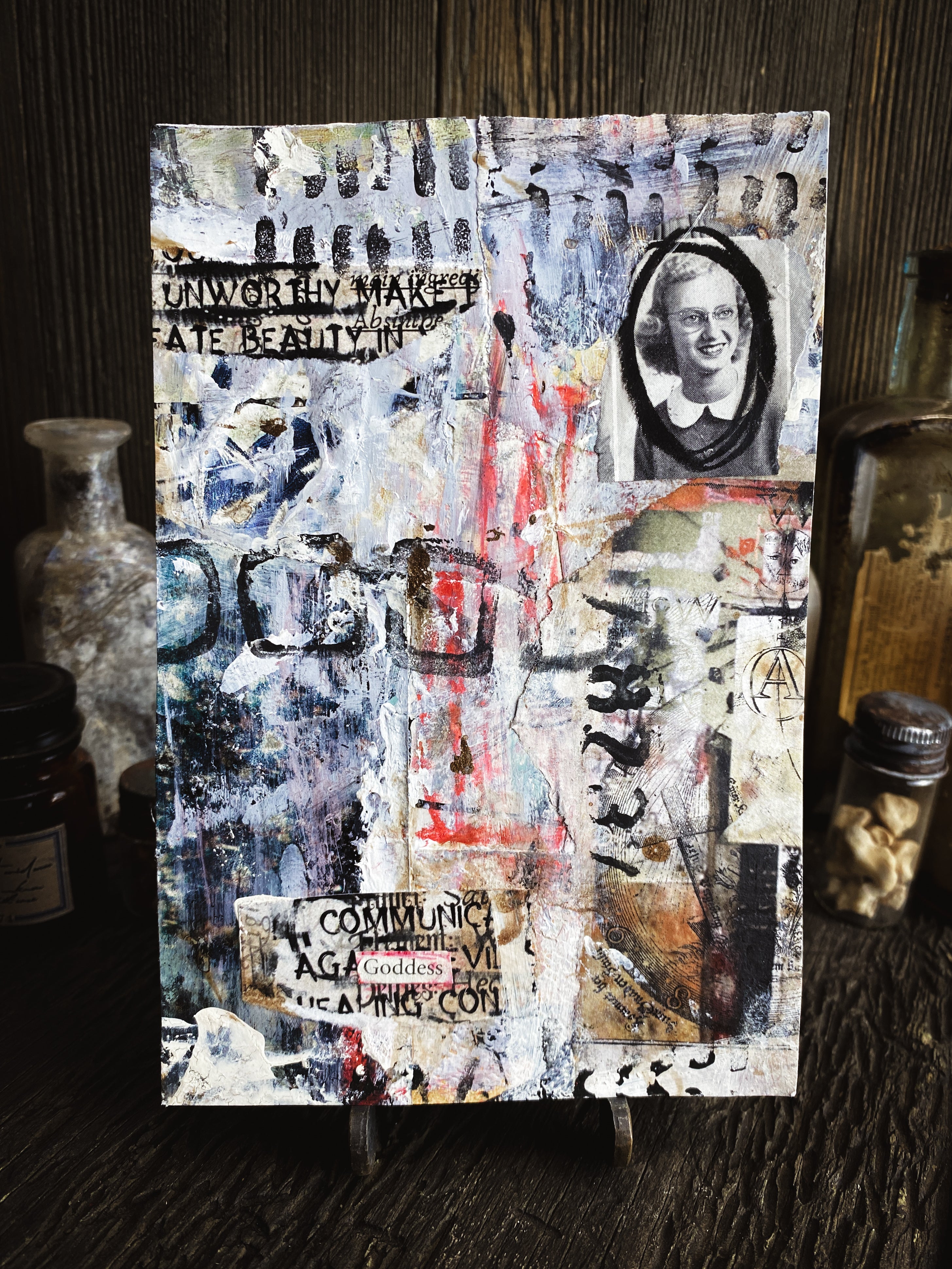 Unworthy Goddess - Original Mixed Media Collage