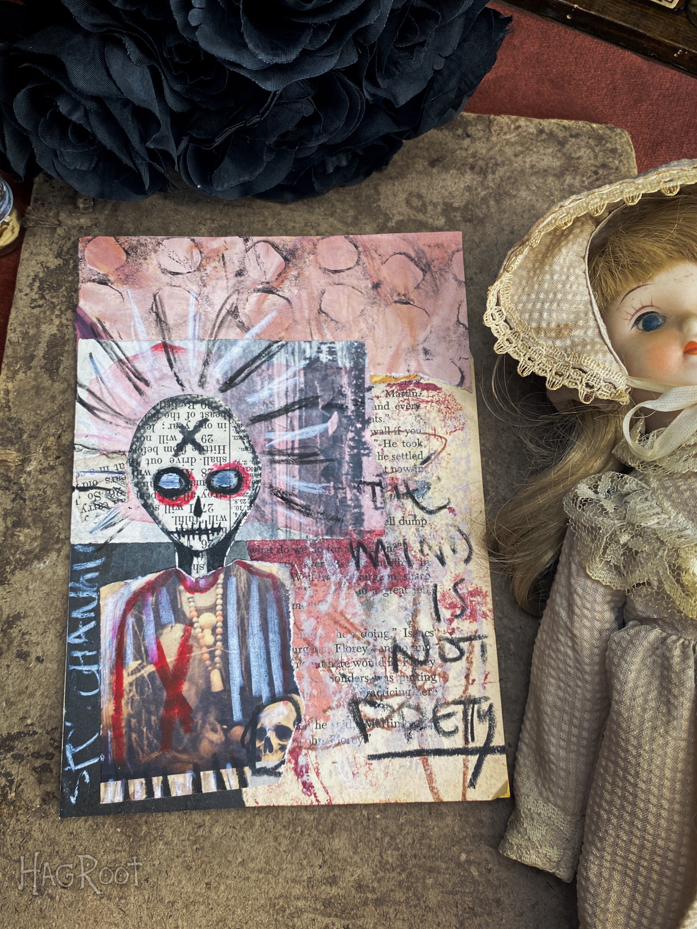 The Mind is Not Pretty - Original Mixed Media Collage