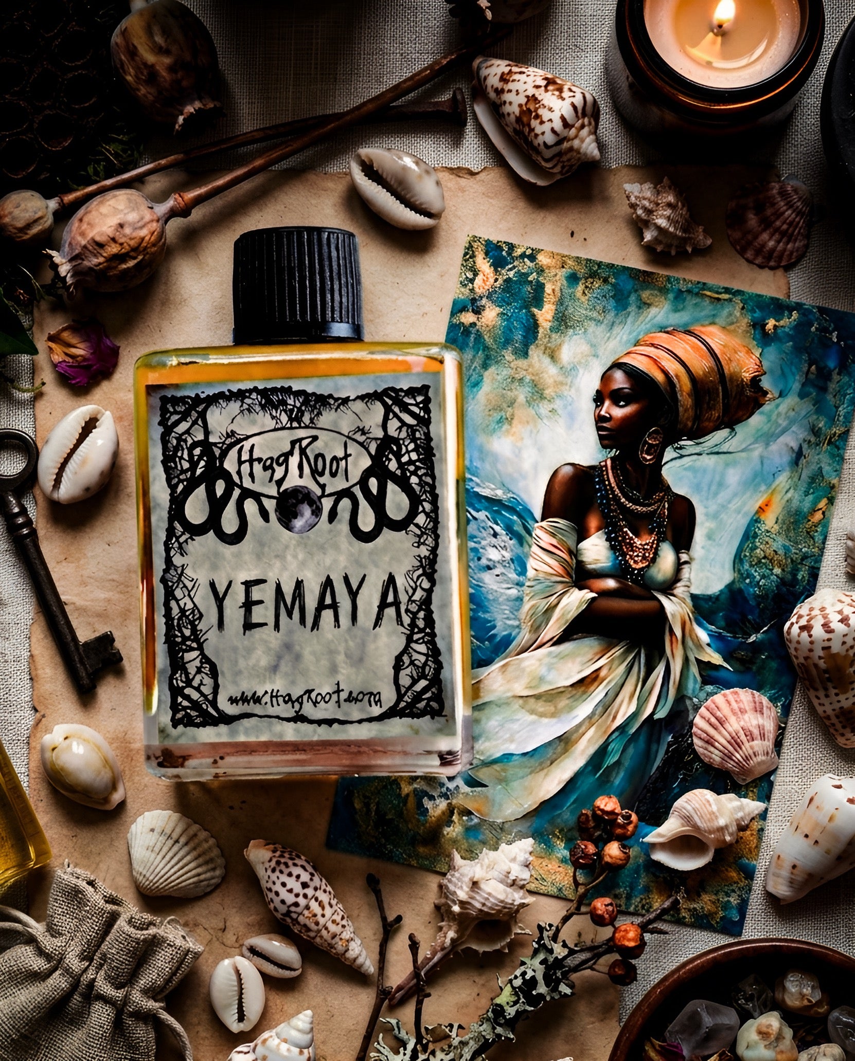YEMAYA- (Salty Sea Air, Driftwood, Sacred Floral Offerings)-Perfume, Cologne, Anointing, Ritual Oil
