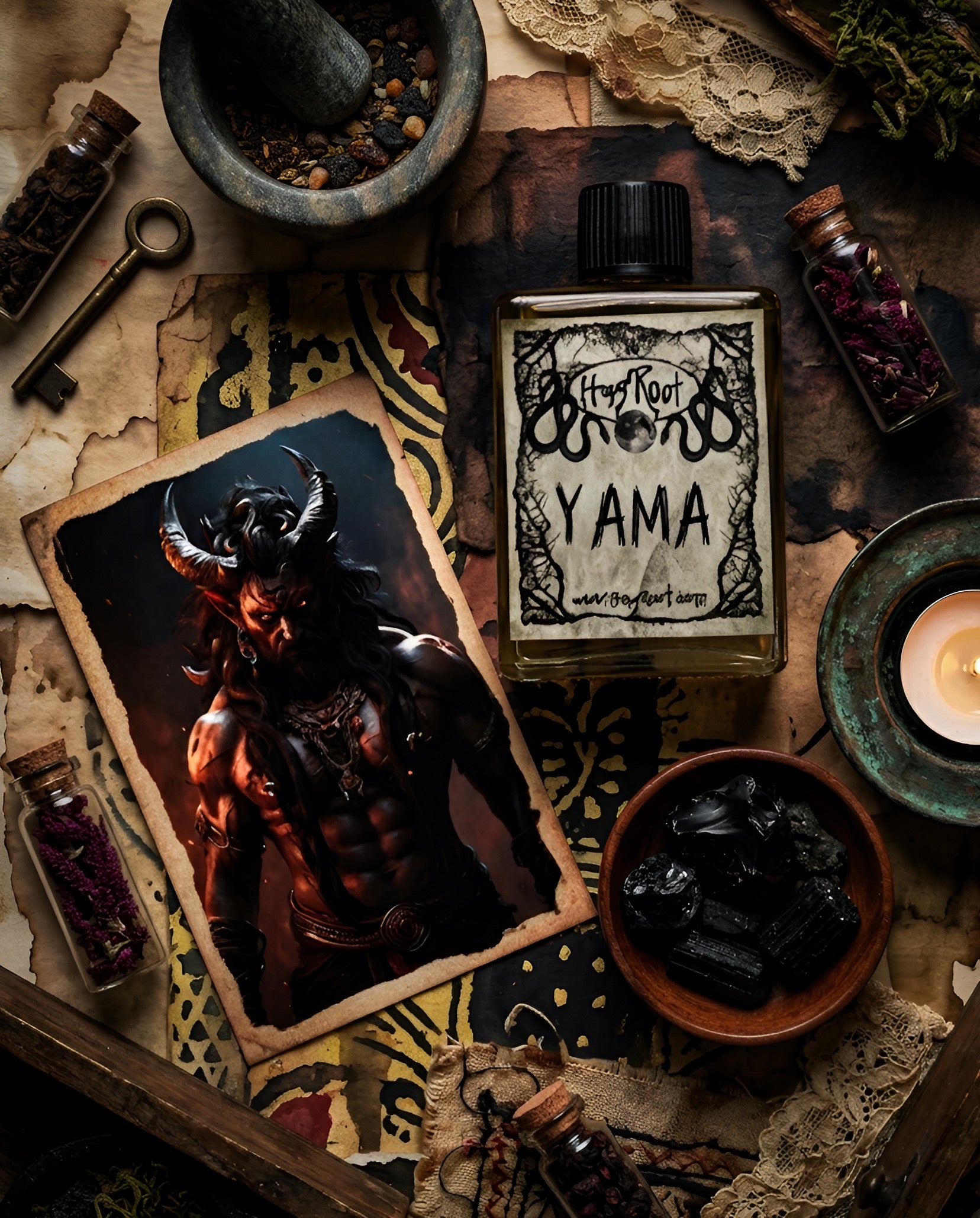 YAMA-(Smoky Evergreens, Leather, Patchouli, Frankincense, Bergamot, Musk)-Perfume, Cologne, Anointing, Ritual Oil