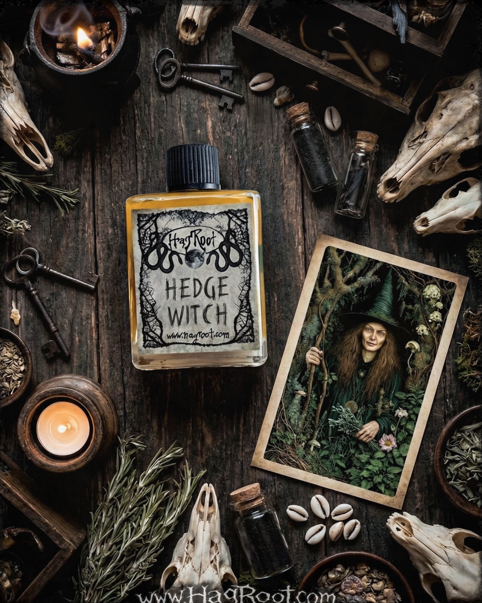 HEDGE WITCH-(Wild Growing Gardens, Abundant Green Hedges, Sweet Grass)-Perfume, Cologne, Anointing, Ritual Oil