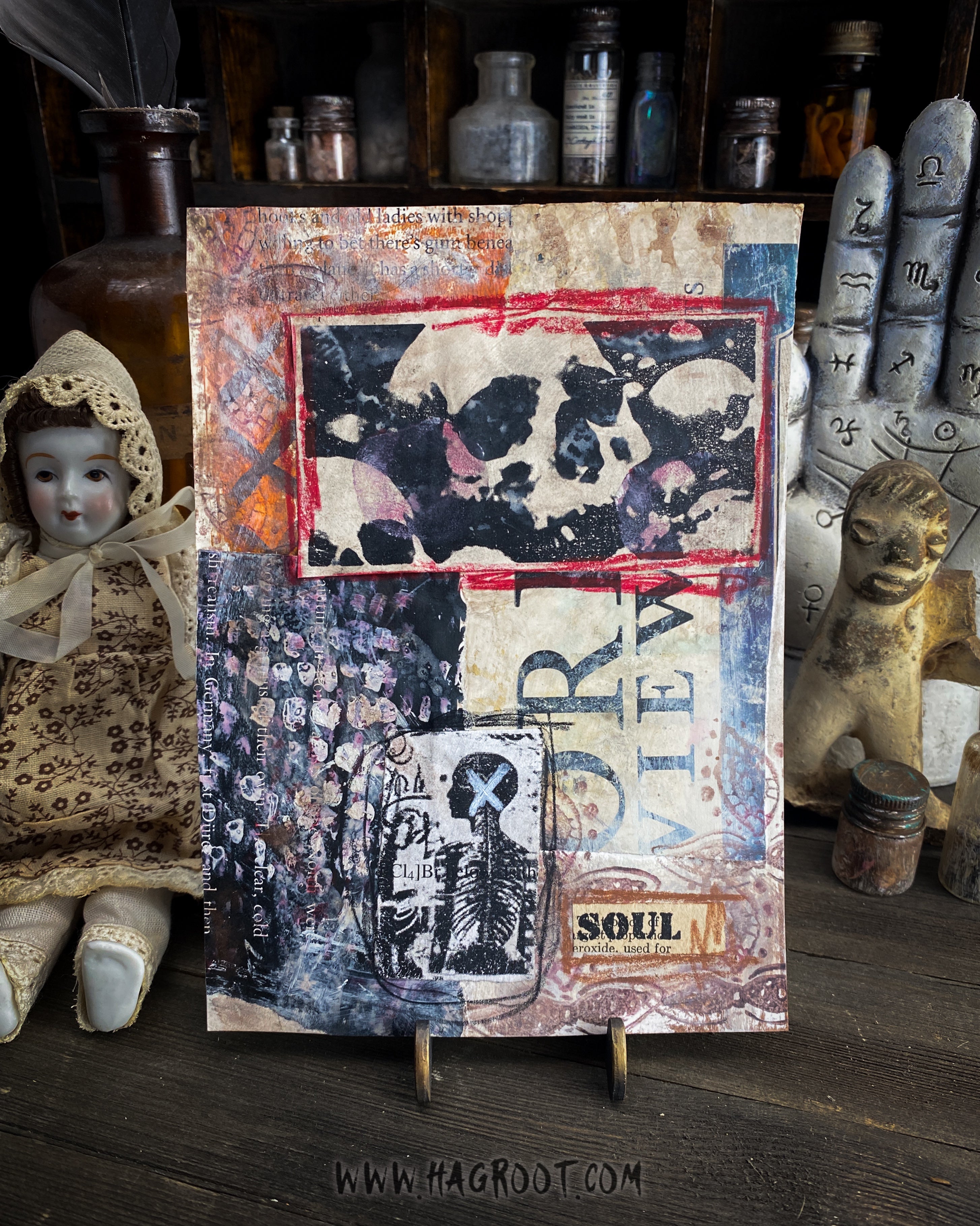 Soul - Original Mixed Media Collage - Altar Card