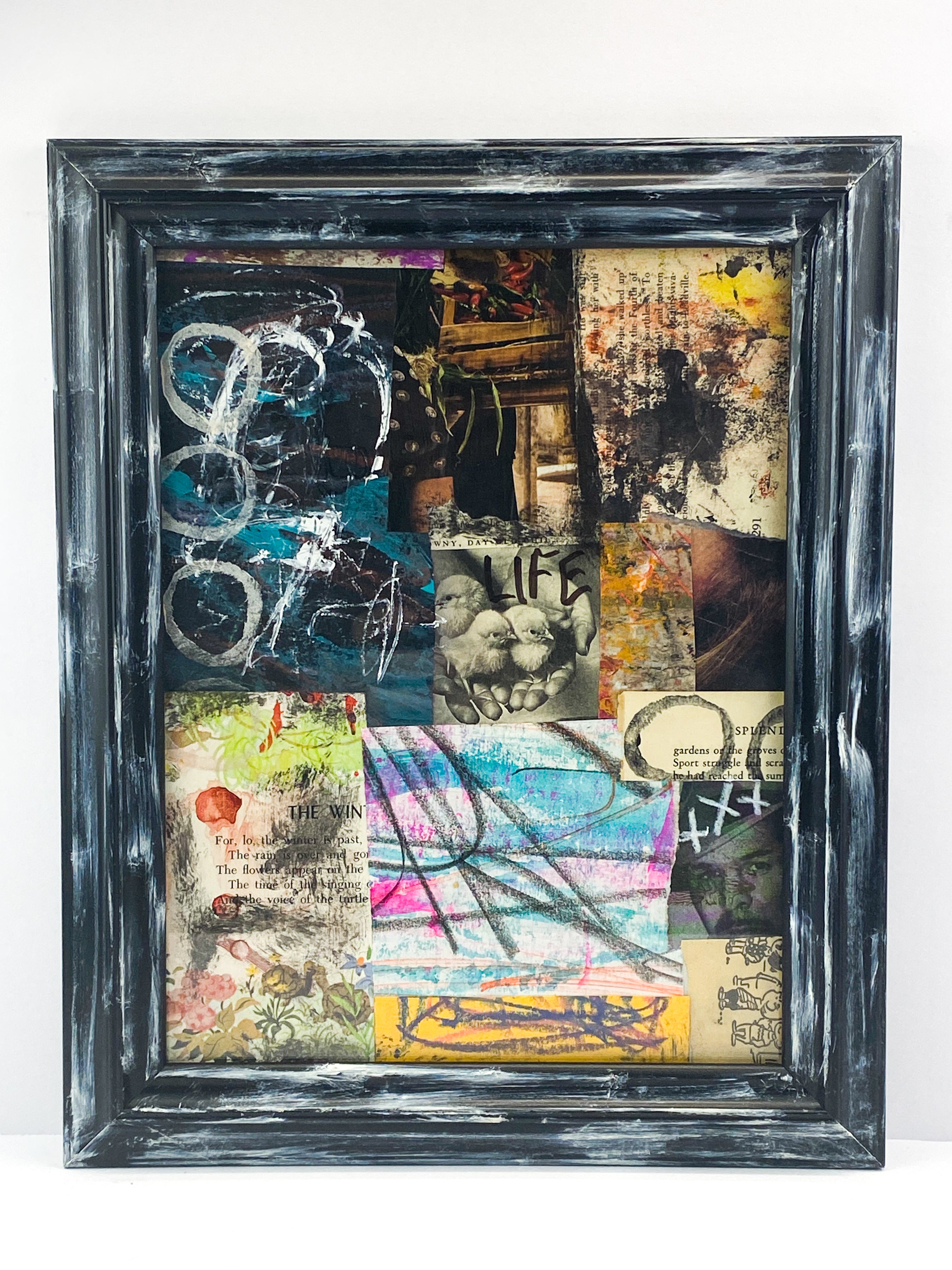 Life - Original Mixed Media Collage In Frame