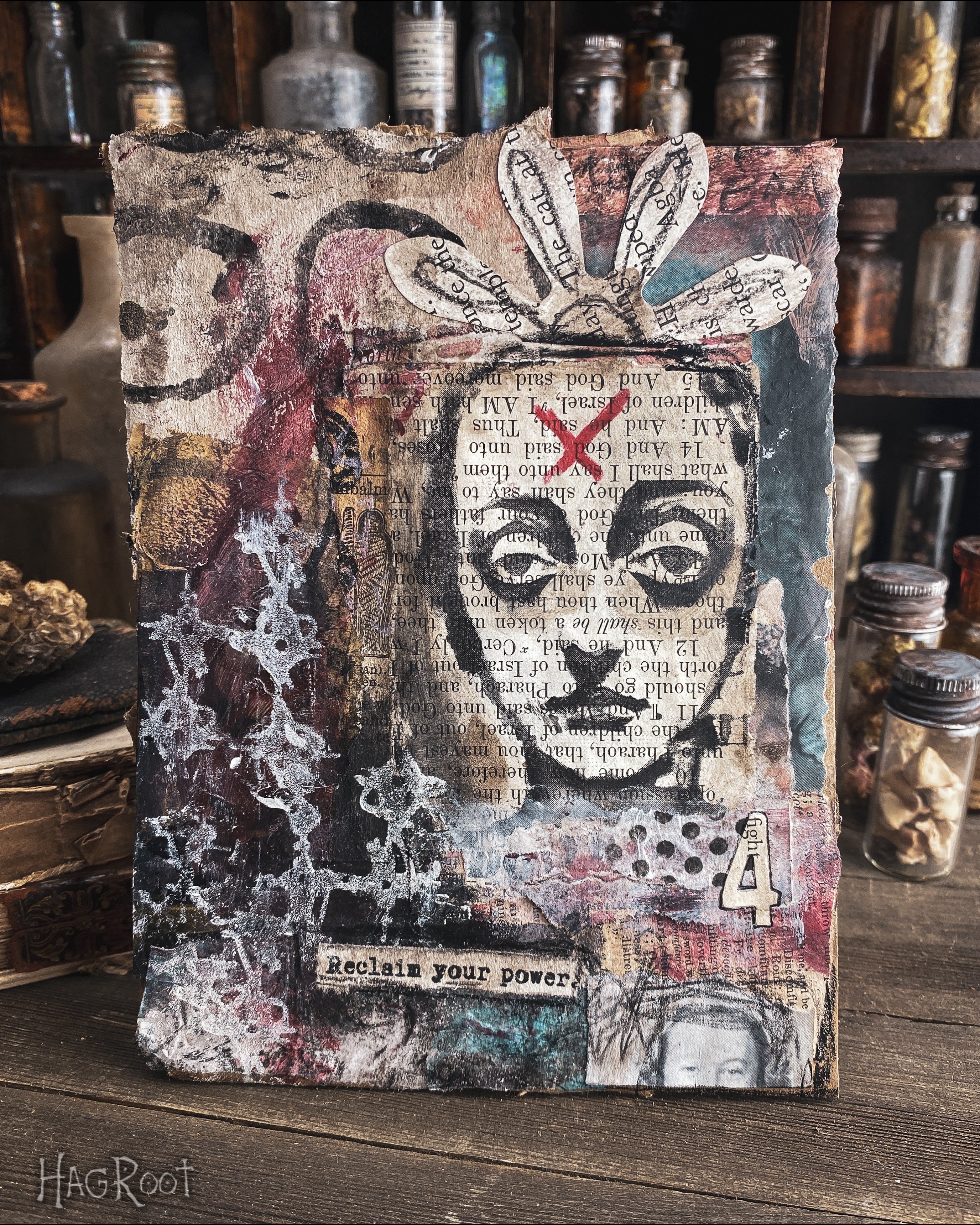 Reclaim Your Power - Original Mixed Media Collage - Altar Card