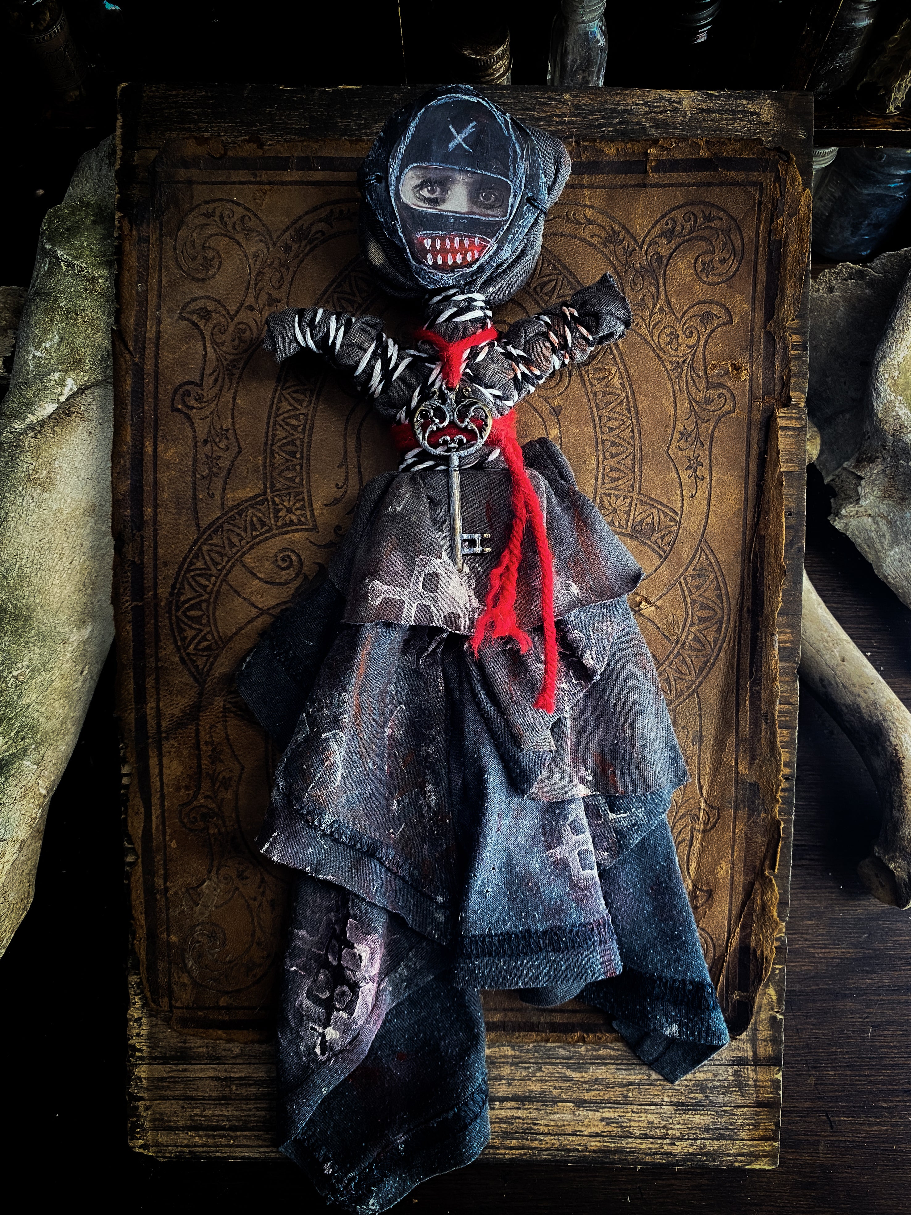 Handcrafted Conjure Doll  - Folk Art Voodoo Poppet for Creative Abundance, Rootwork, Ritual + Manifestation - Outsider Art Doll