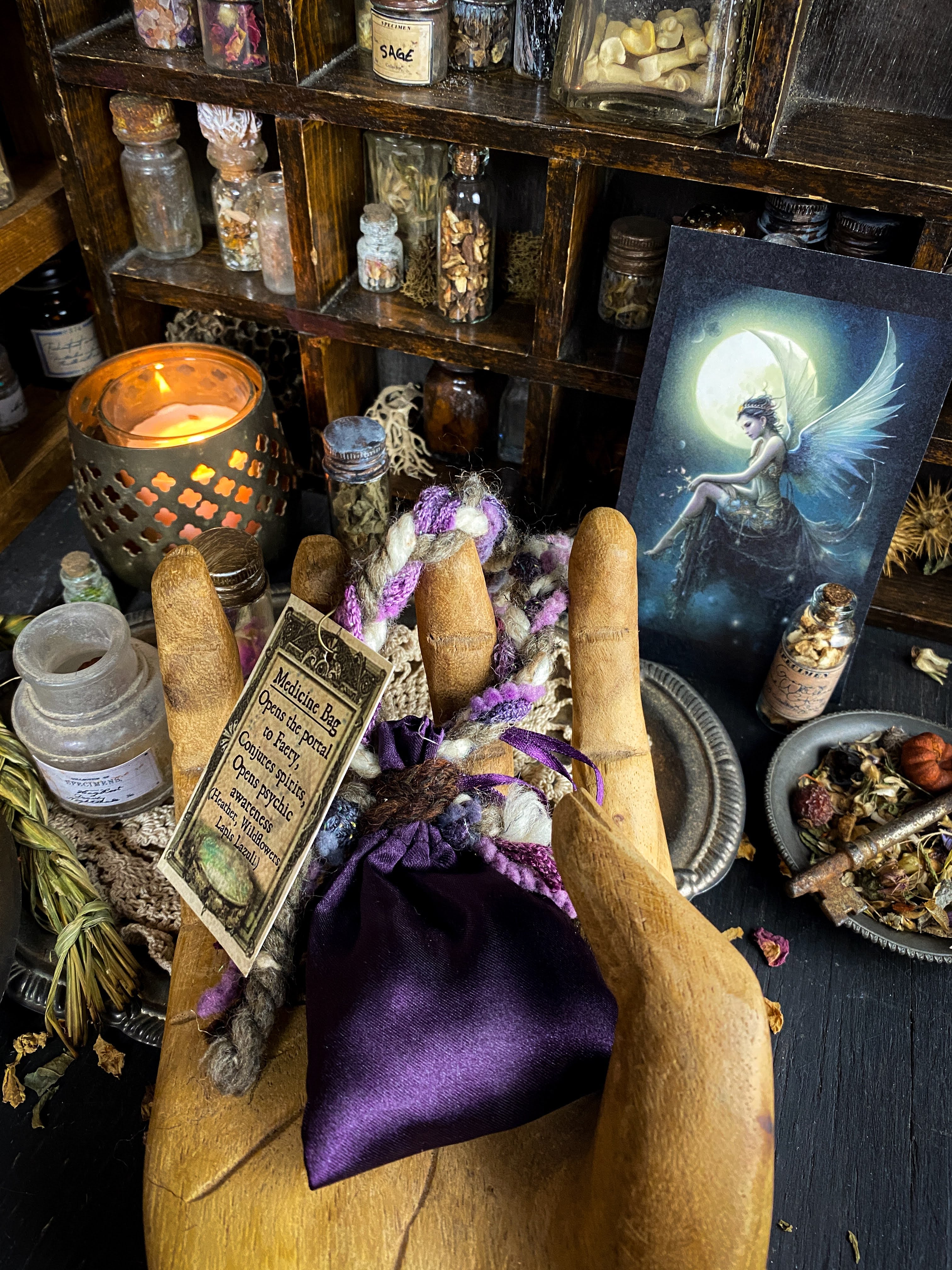 Intuitively Crafted Medicine Bag - Opens the Portal to Faery + Enhances Psychic Awareness