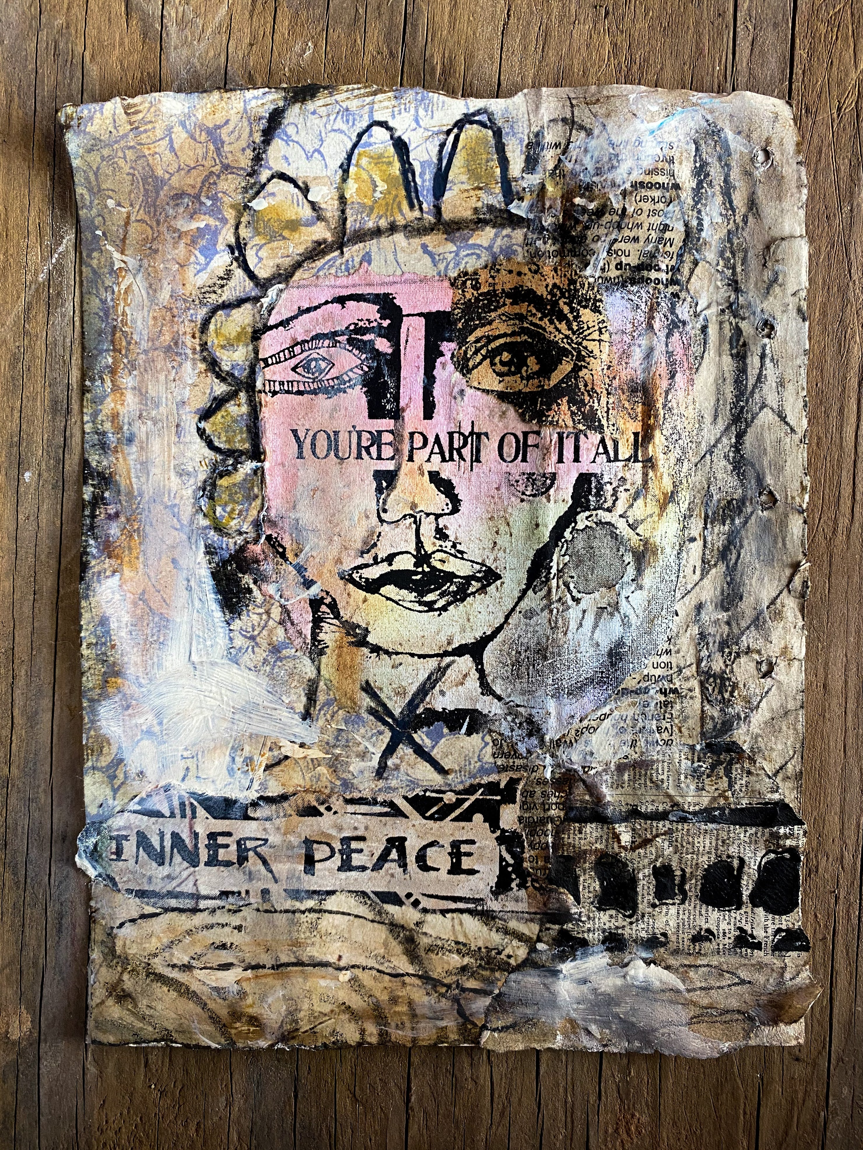 Inner Peace - Original Mixed Media Collage