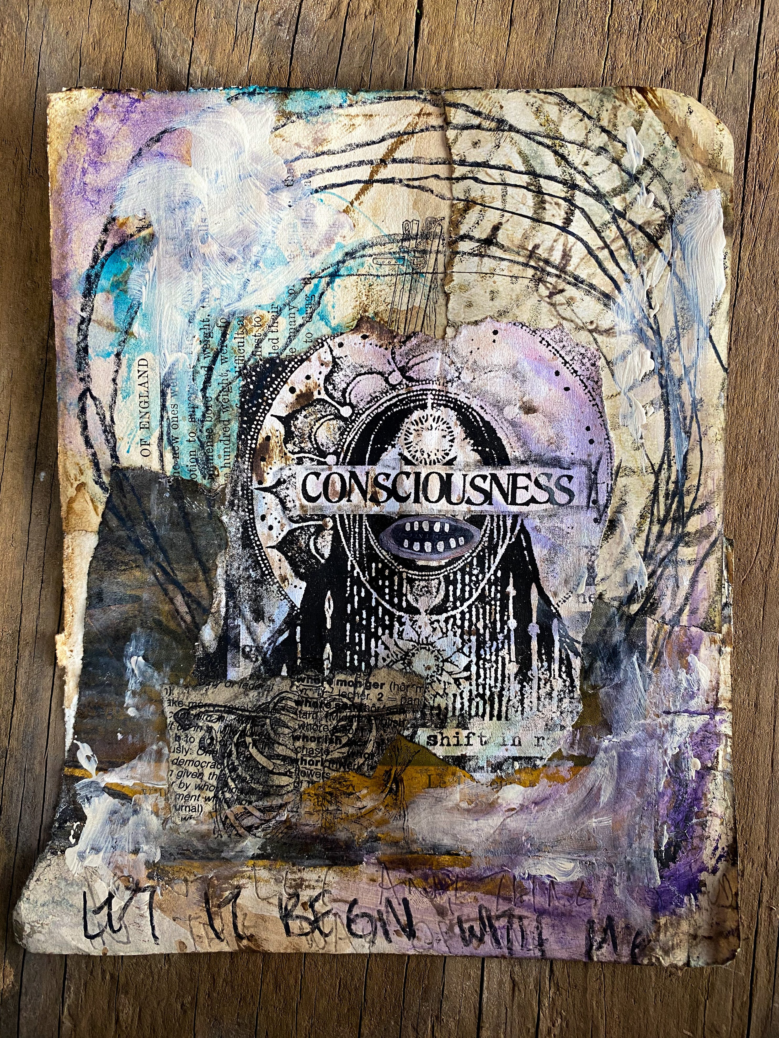 Consciousness - Original Mixed Media Collage