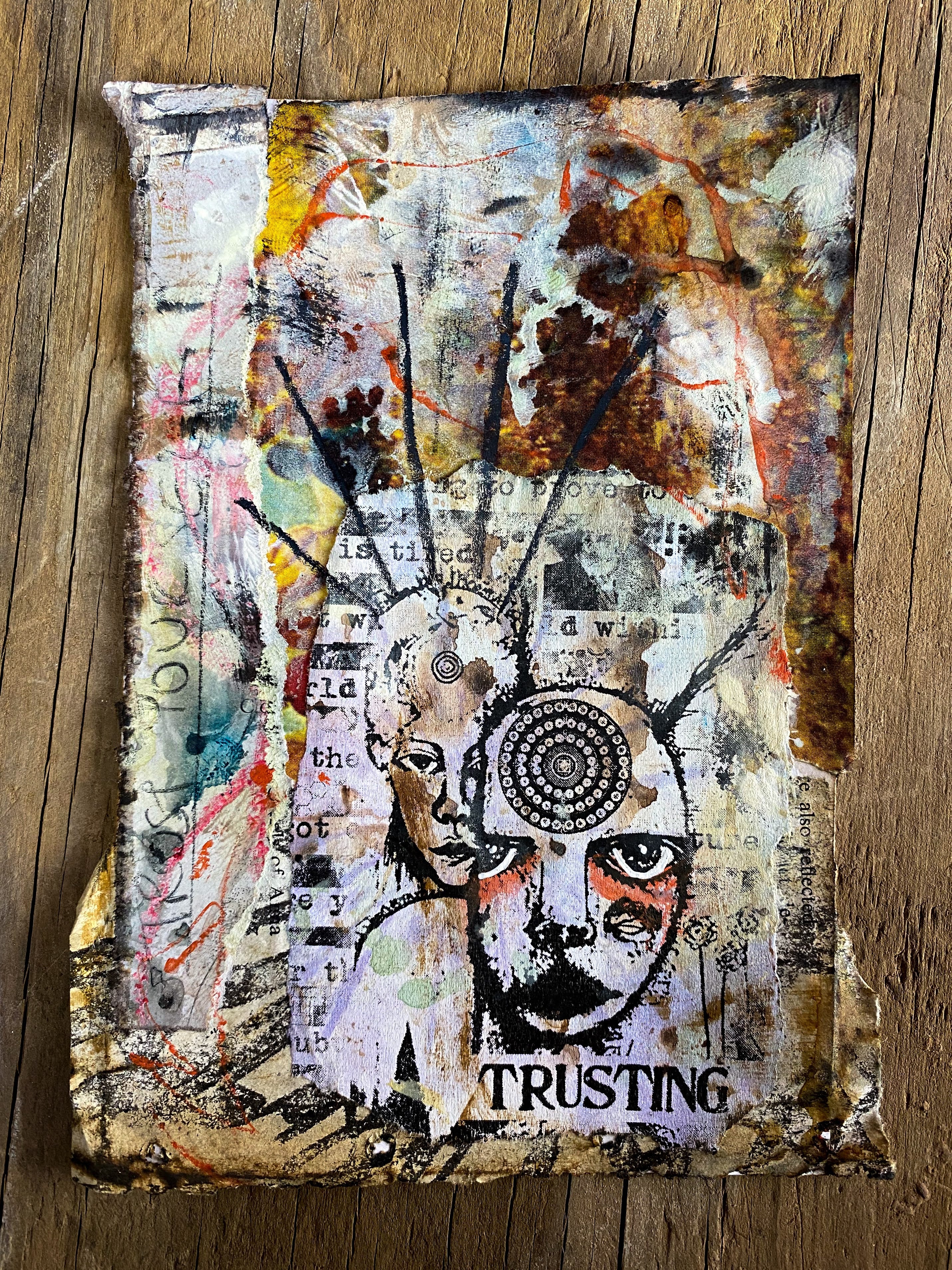 Trusting Herself - Original Mixed Media Collage