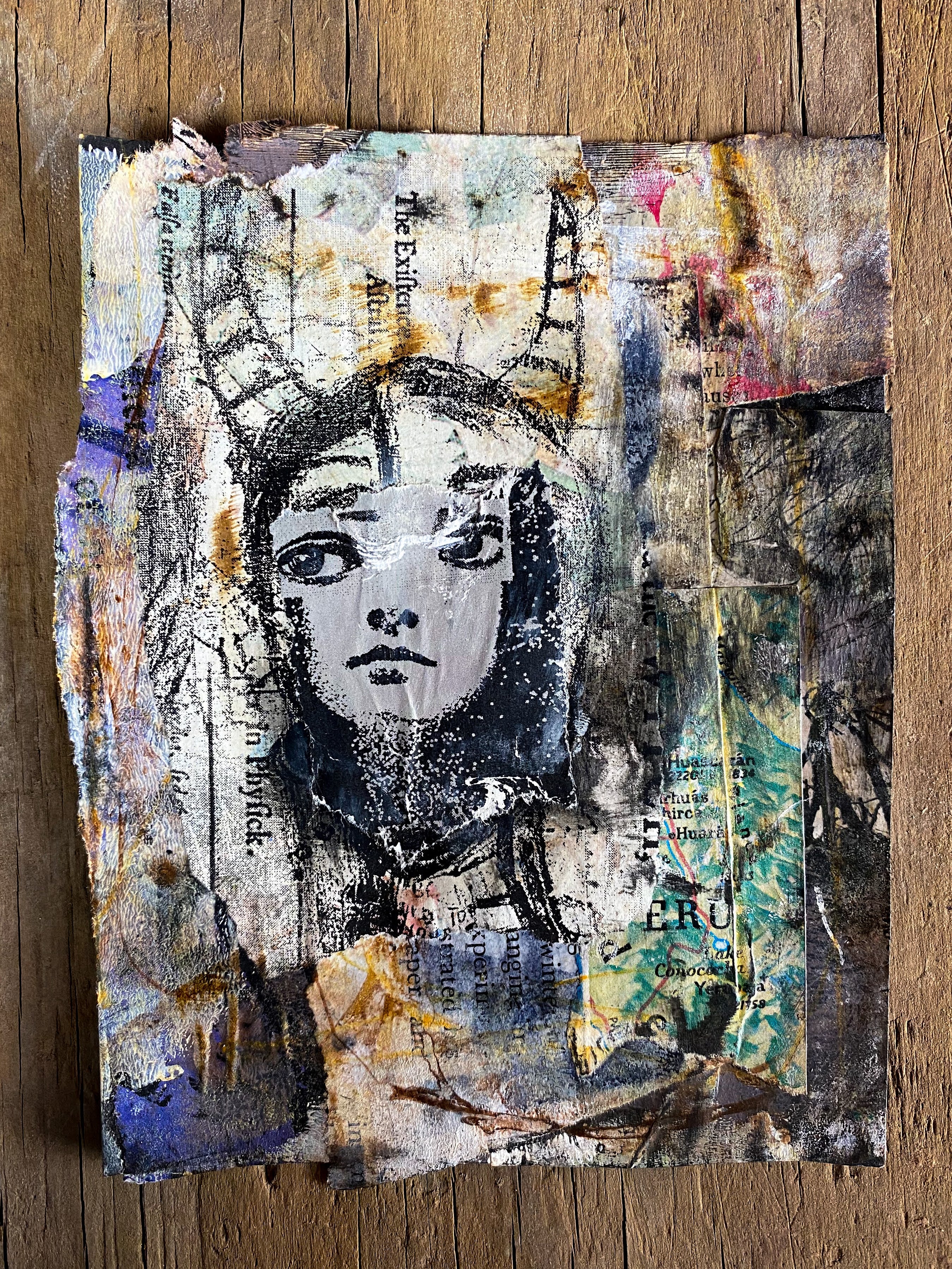 She Never Fit In - Original Mixed Media Collage