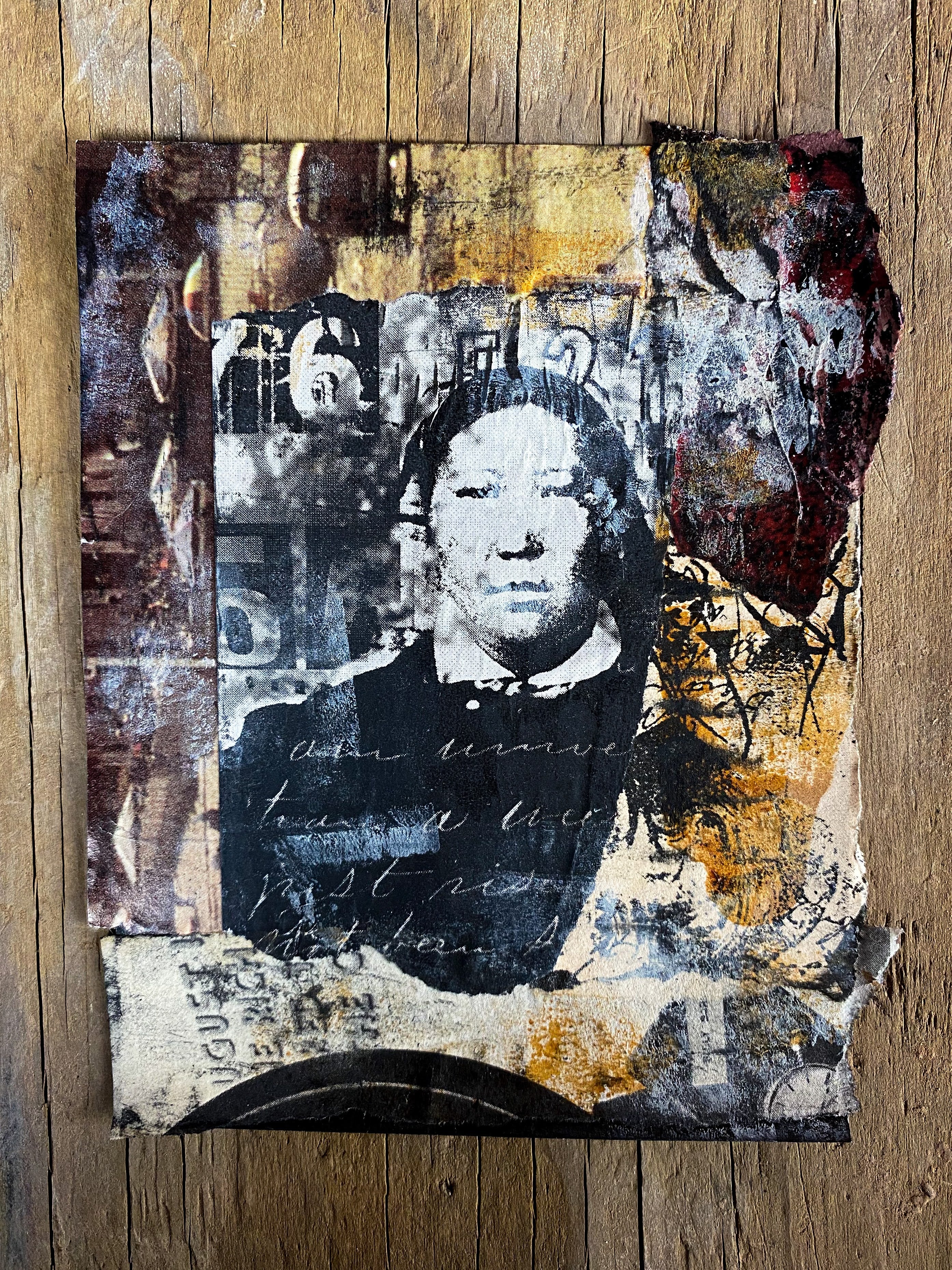 The Record Keeper - Original Mixed Media Collage