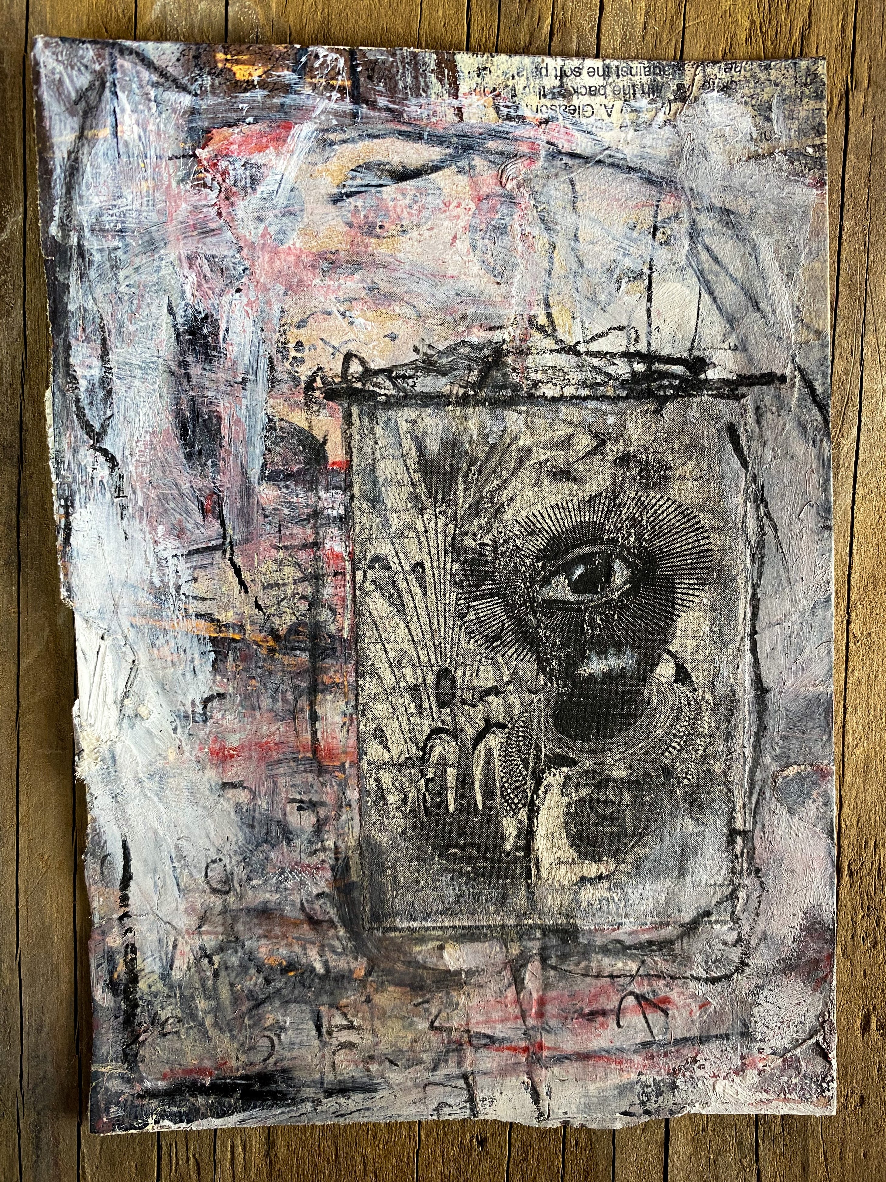 Hidden from Life - Original Mixed Media Collage