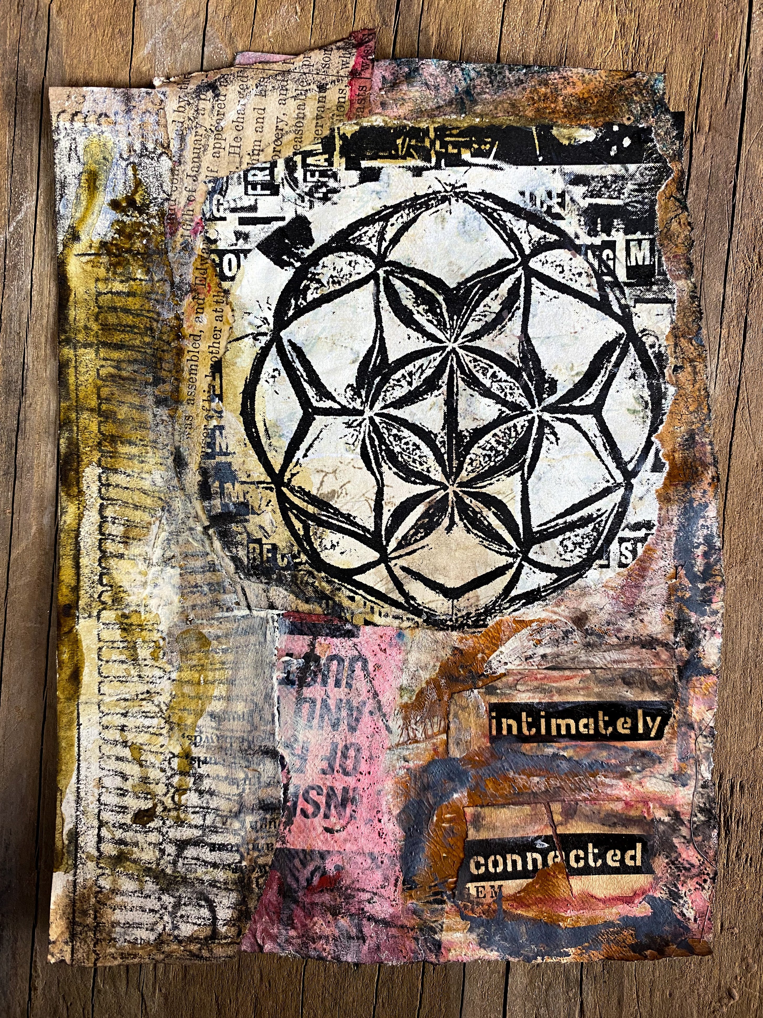 Intimately Connected - Original Mixed Media Collage