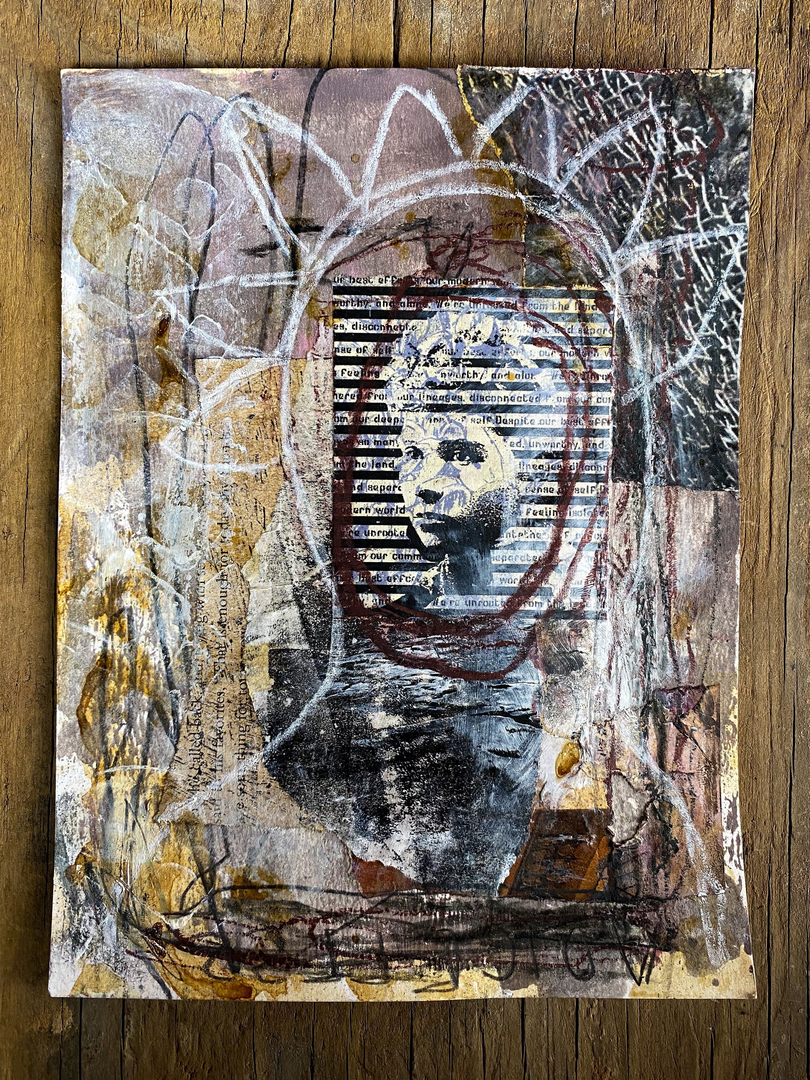 Disconnected - Original Mixed Media Collage