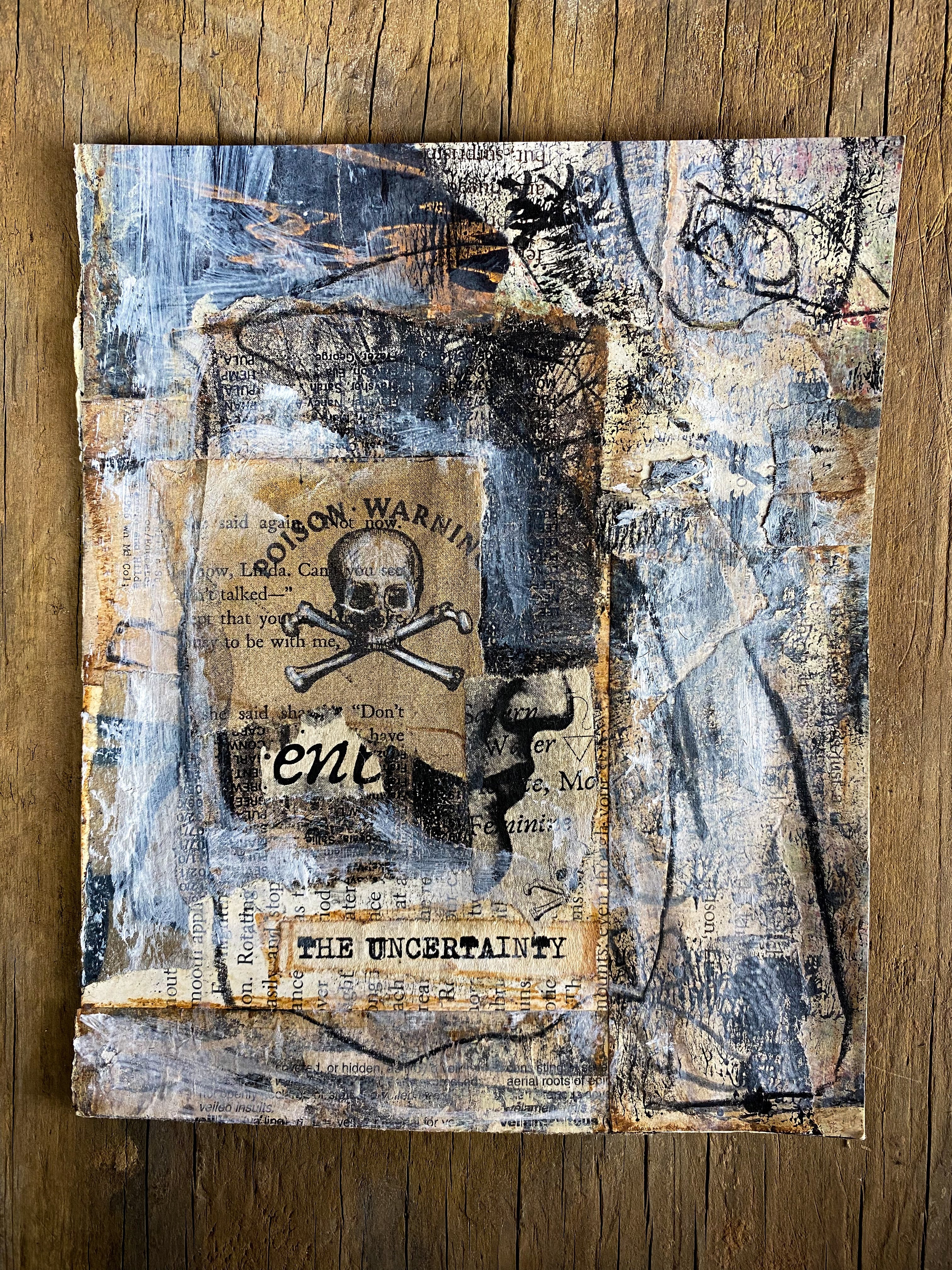 The Uncertainty - Original Mixed Media Collage