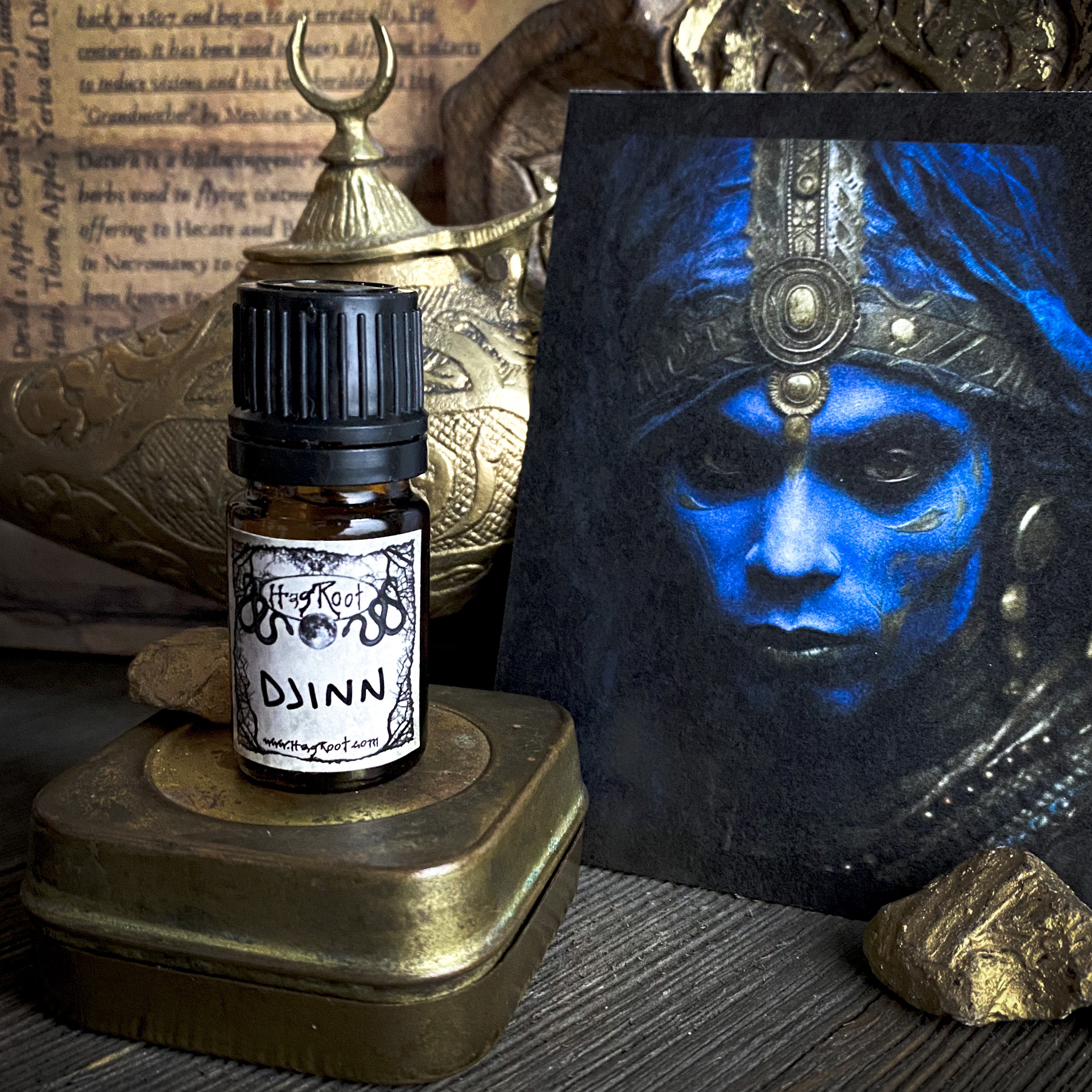 DJINN-(Tobacco, Birch Tar, Musk, Indian Spices, Bay Leaf)-Perfume, Cologne, Anointing, Ritual Oil