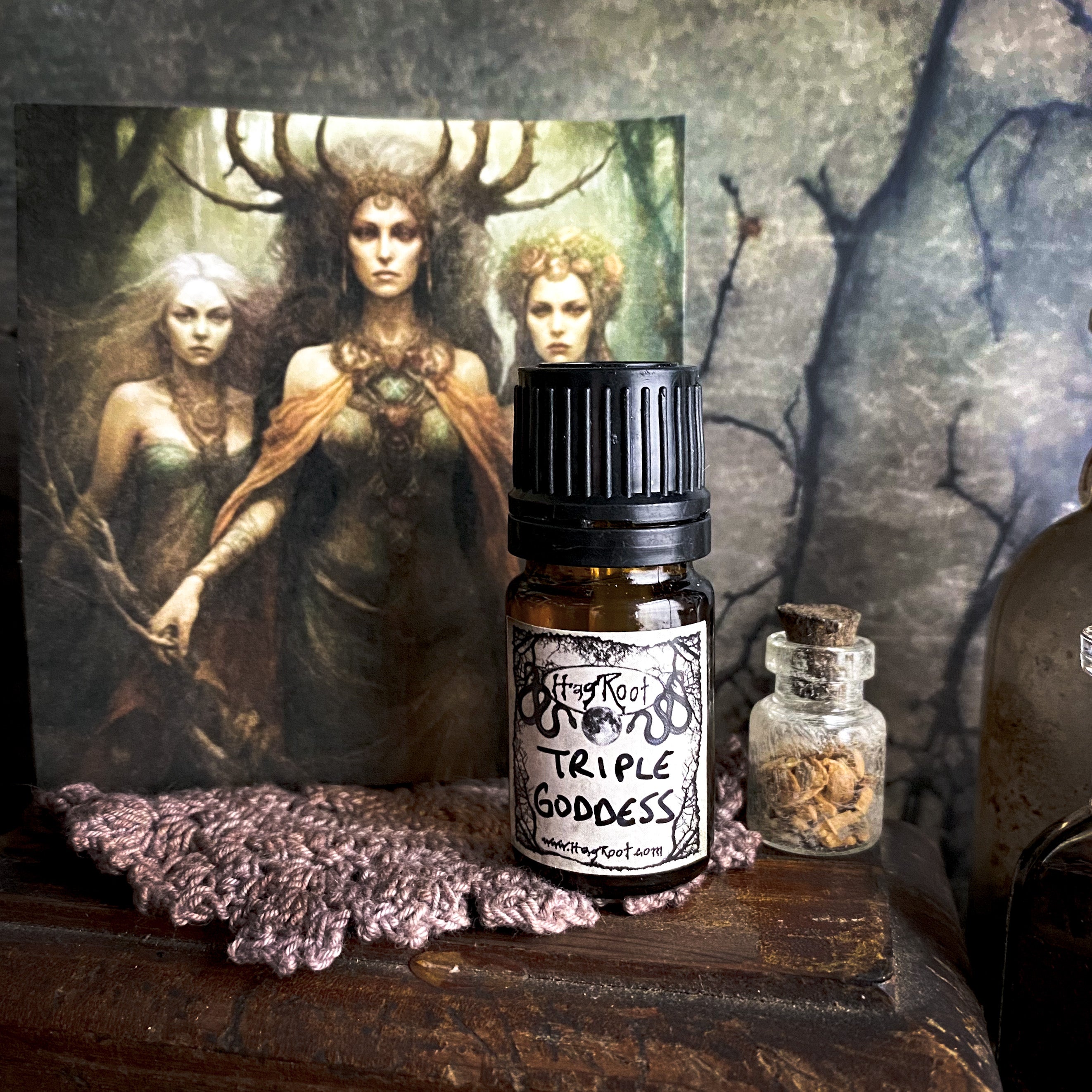 TRIPLE GODDESS-(Amber, Sandalwood, Mandarin Orange, Oak, Jasmine, Clove, Pine)-Perfume, Cologne, Anointing, Ritual Oil