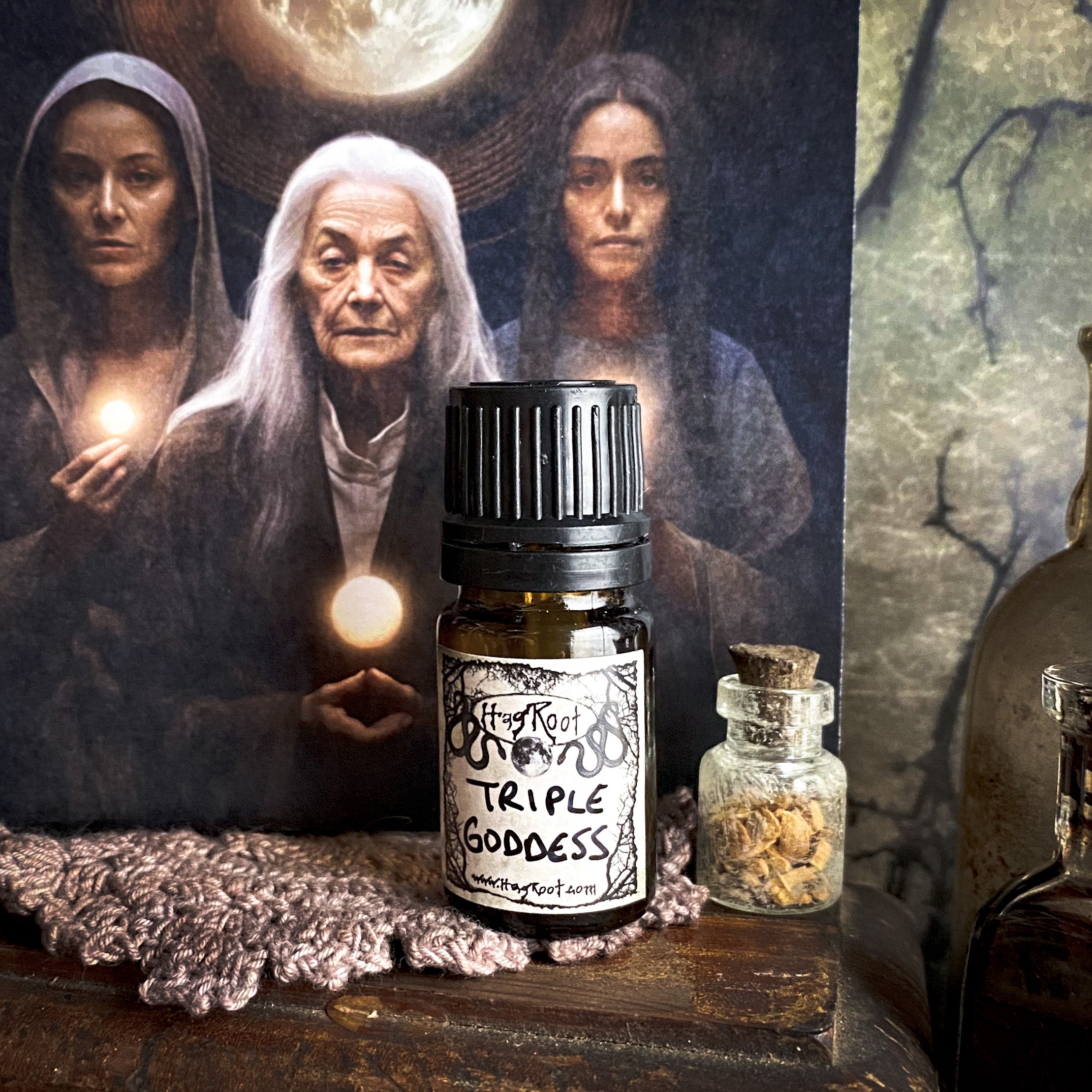 TRIPLE GODDESS-(Amber, Sandalwood, Mandarin Orange, Oak, Jasmine, Clove, Pine)-Perfume, Cologne, Anointing, Ritual Oil