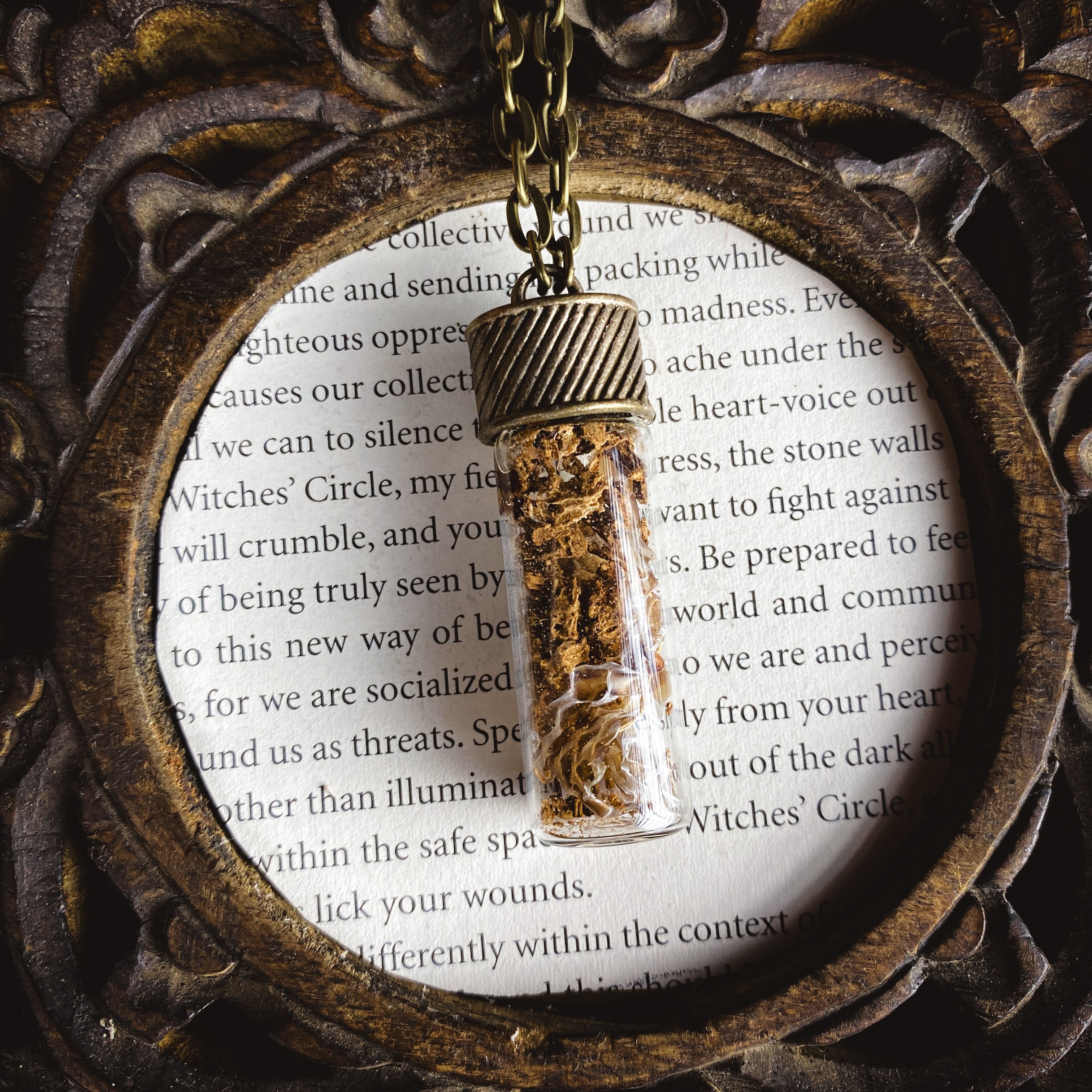 Conjure Necklace with Snake Skin and Angelica Root