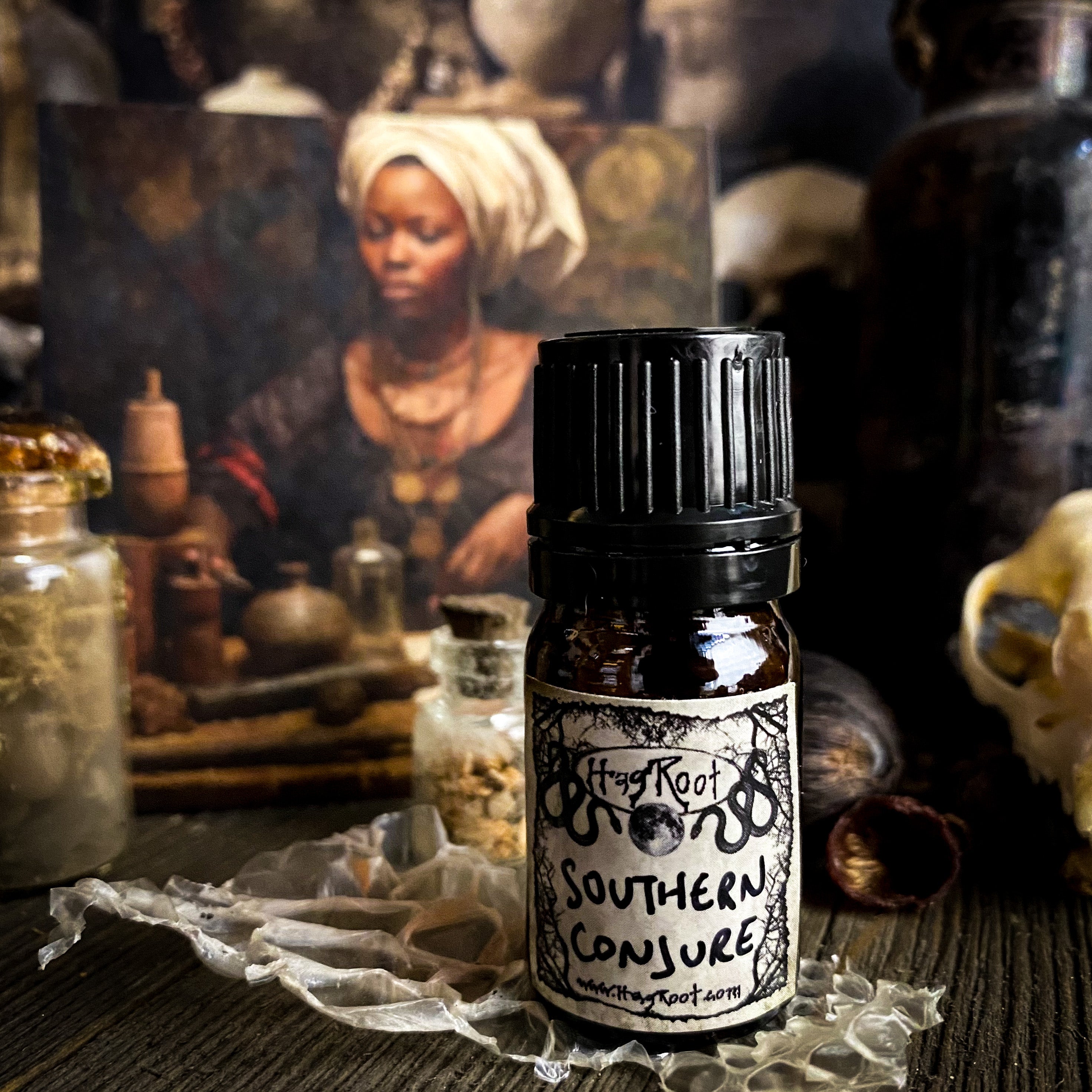 SOUTHERN CONJURE-(Magnolia Blossoms, Cypress, Spanish Moss, Charred Ritual Wood)-Perfume, Cologne, Anointing, Ritual Oil