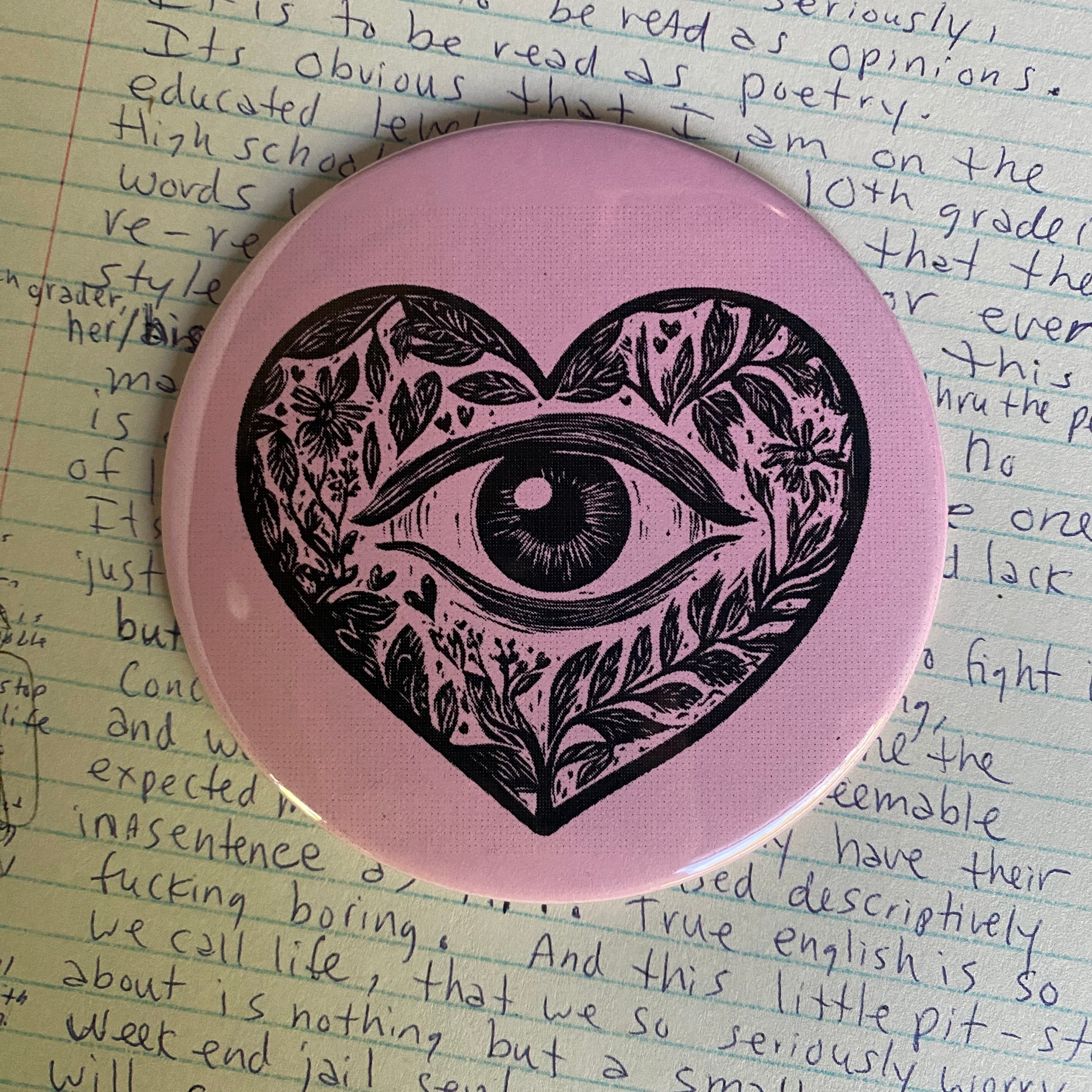 THE HEART SEES - Hand Pressed Pocket Mirror