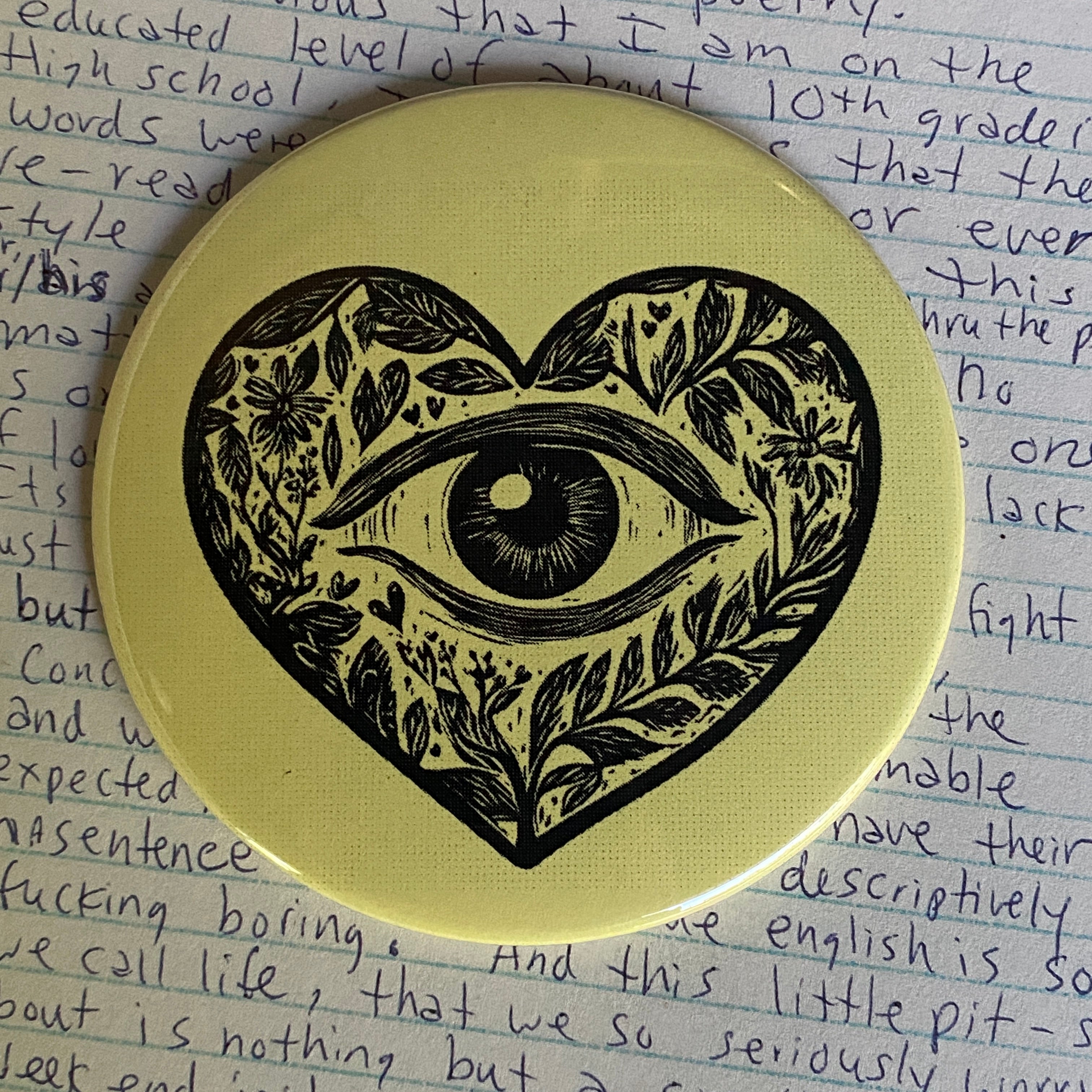 THE HEART SEES - Hand Pressed Pocket Mirror