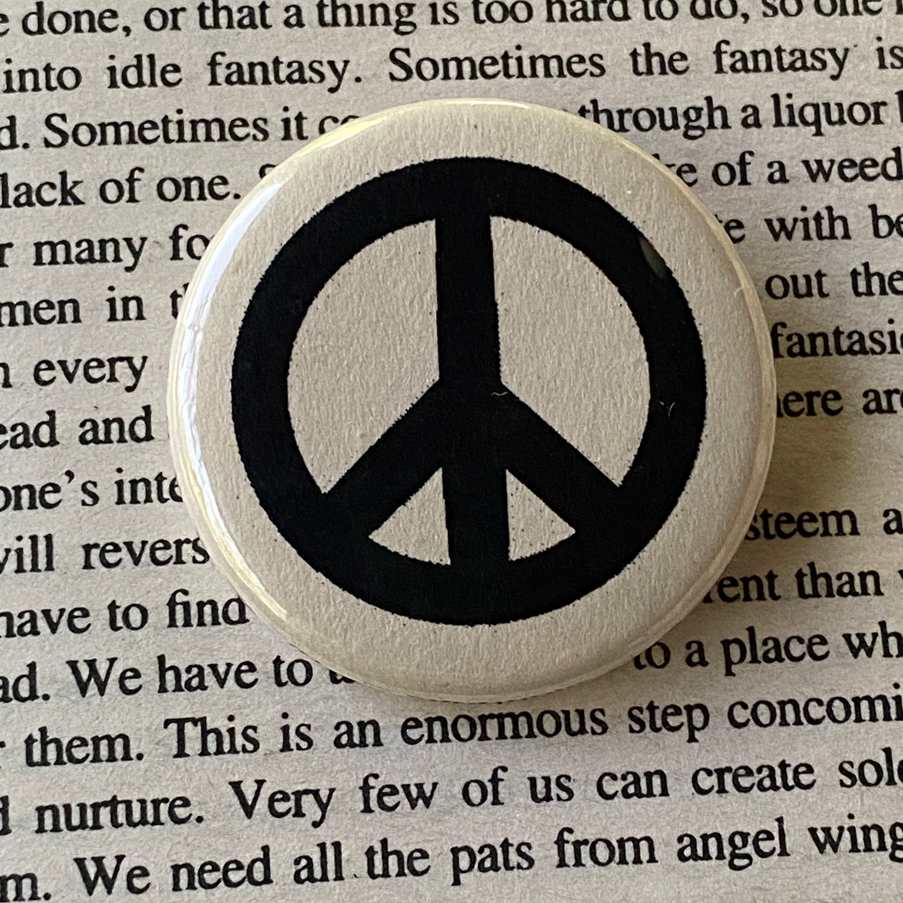 Peace Sign - Hand Pressed Button/Pin - 1.5"