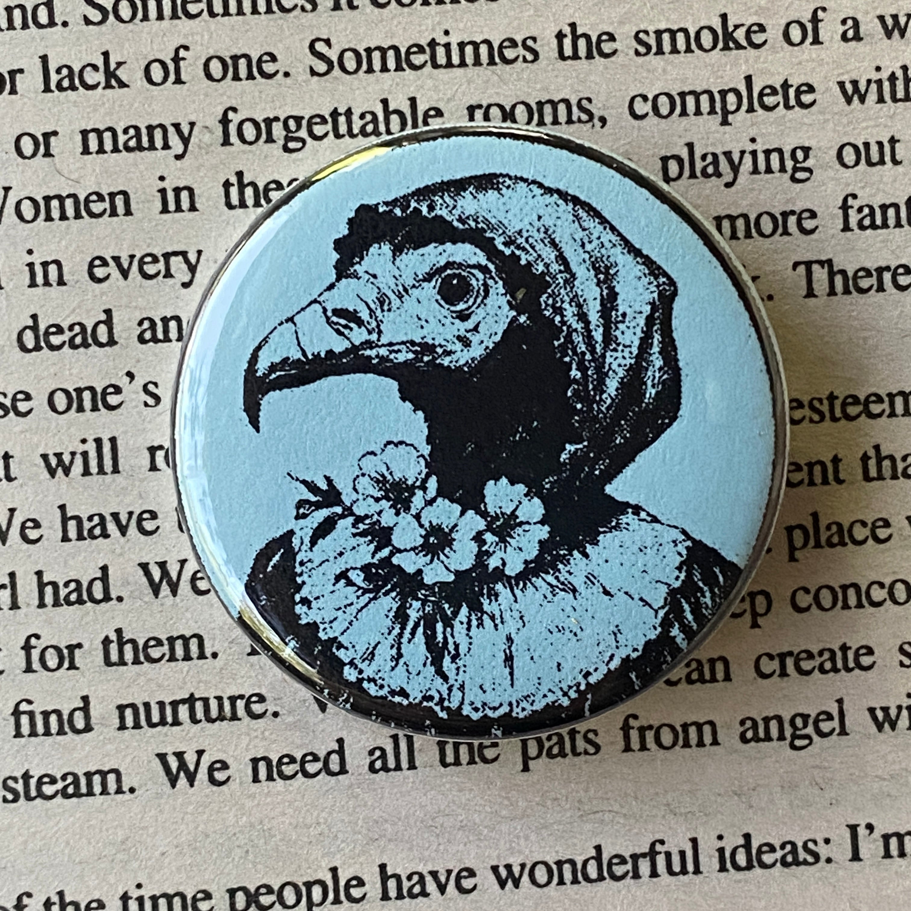 Vulture Woman - Hand Pressed Button/Pin - 1.5"