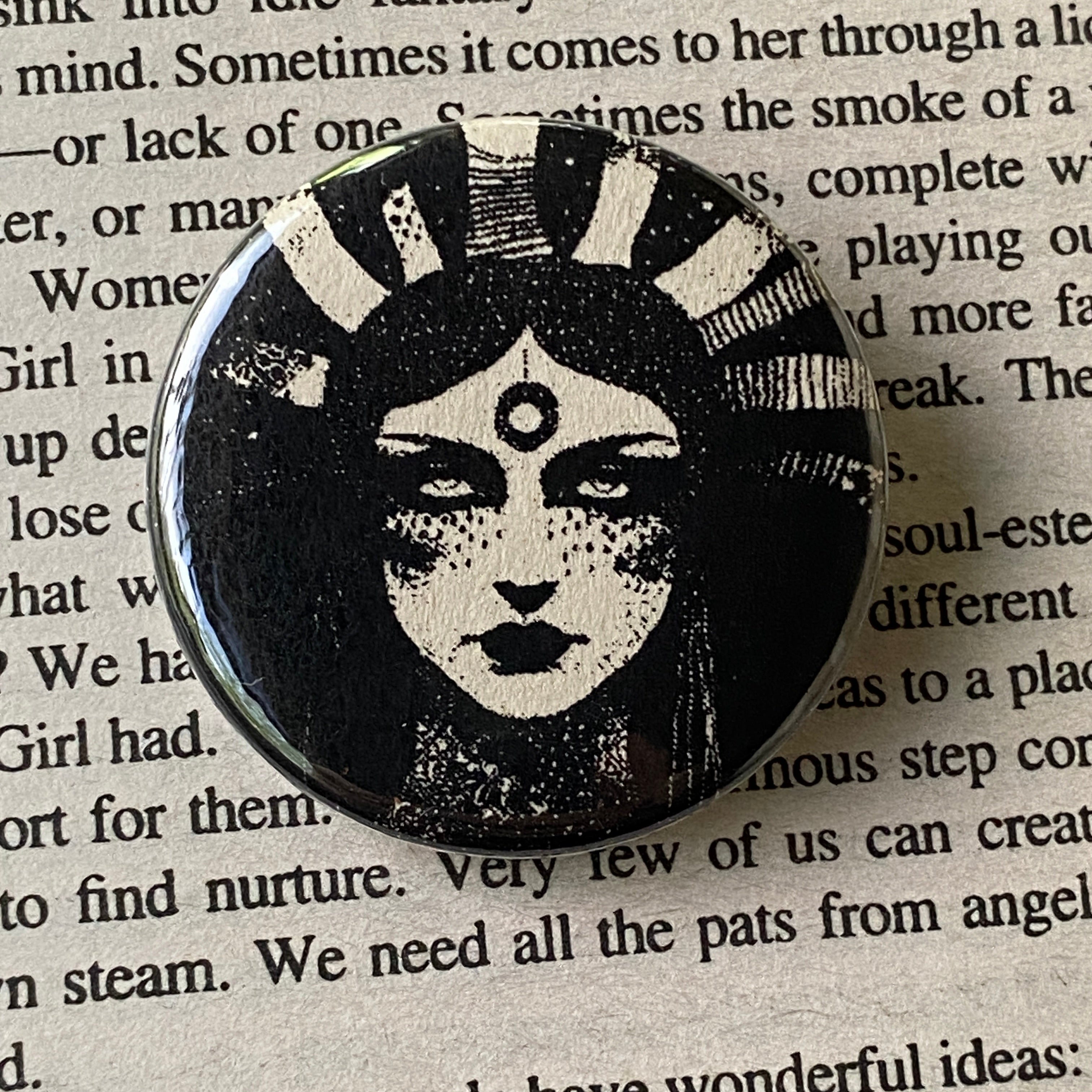 The Muse - Hand Pressed Button/Pin - 1.5"