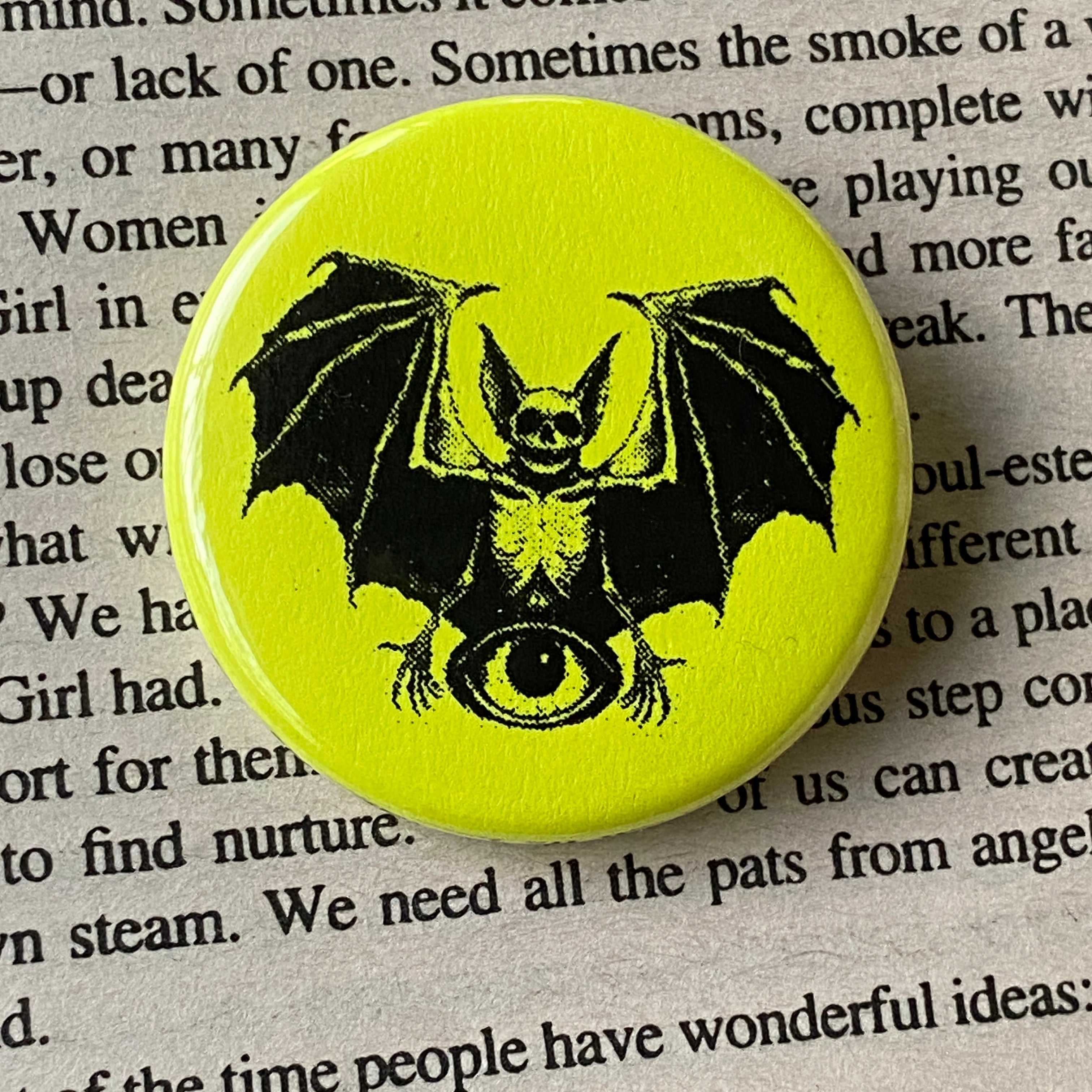 Bat Eye - Hand Pressed Button/Pin - 1.5"