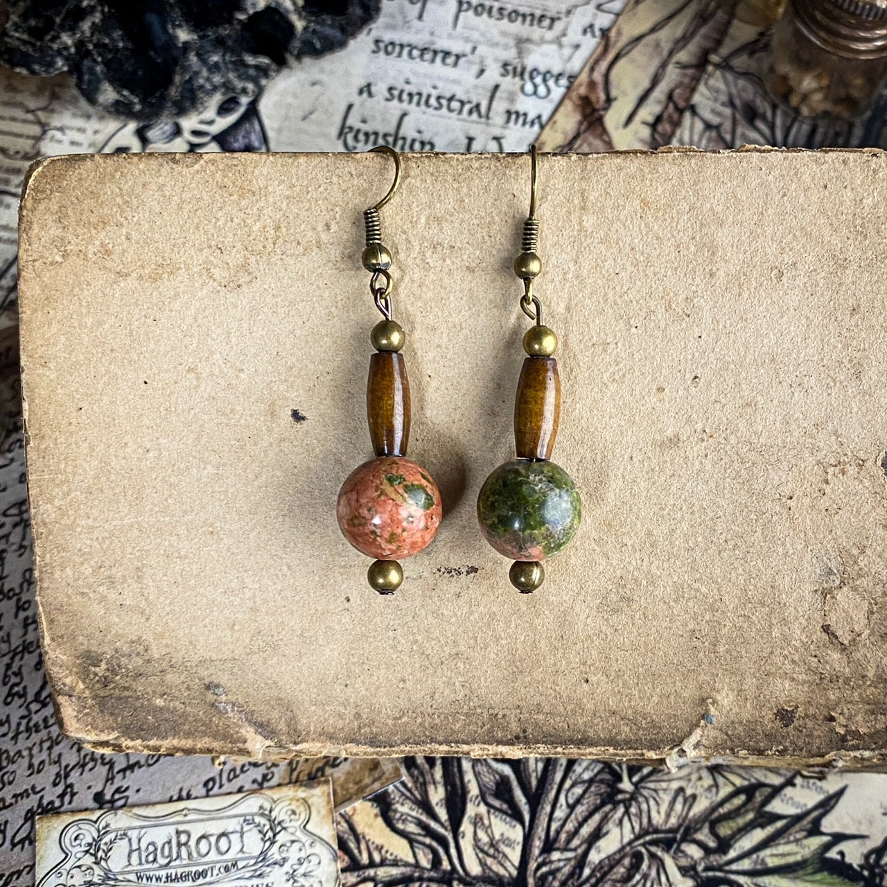 Hand Crafted Unakite Earrings