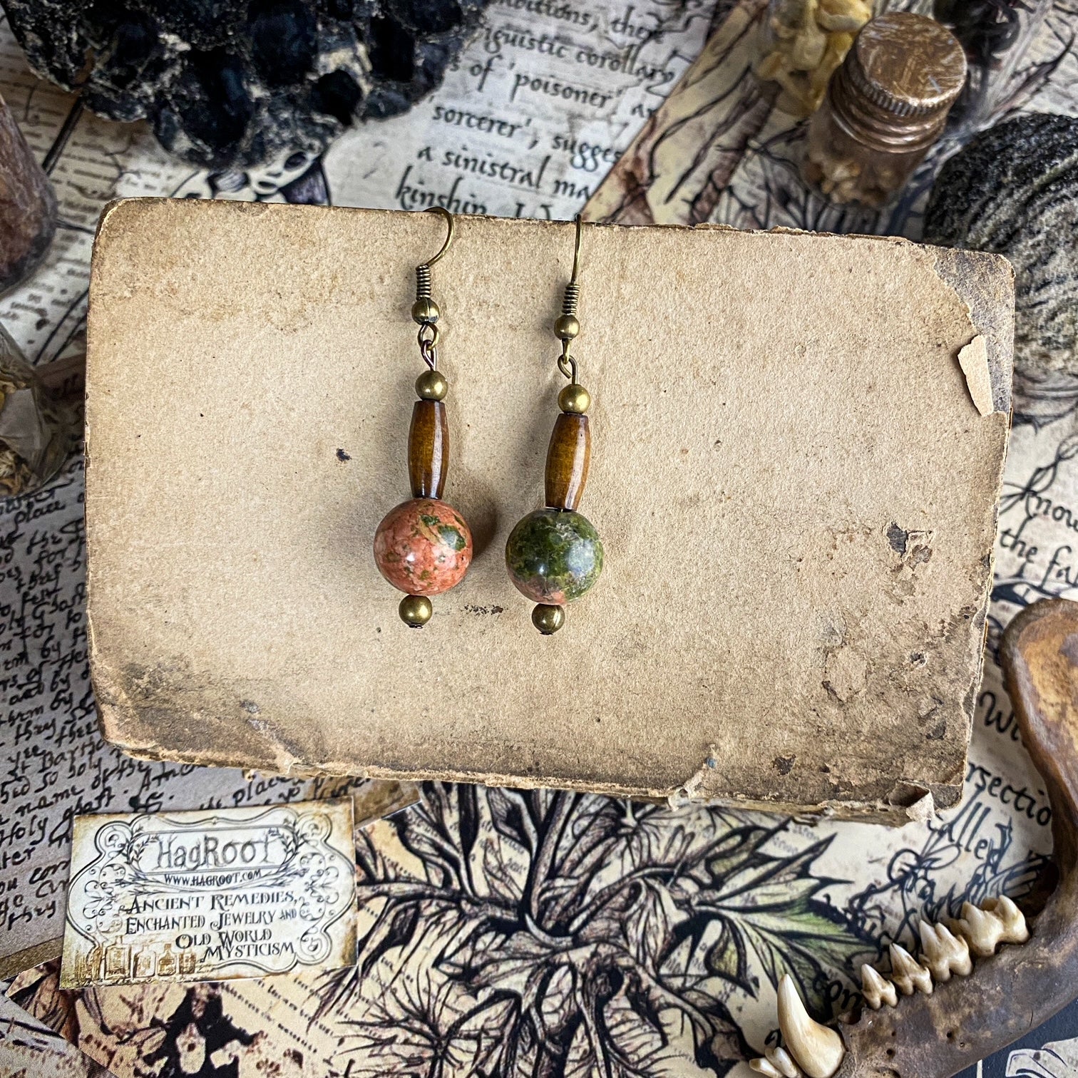 Hand Crafted Unakite Earrings