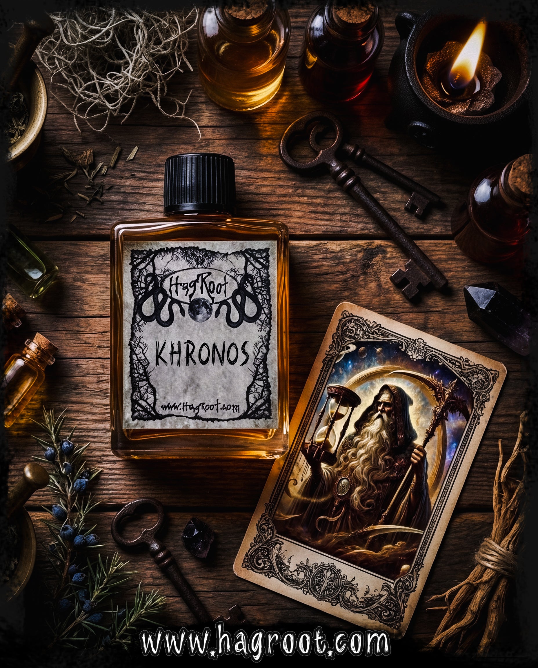 KHRONOS-(Oakmoss, Sage, Oud Wood, Cypress, Patchouli, Sacred Resins)-Perfume, Cologne, Anointing, Ritual Oil