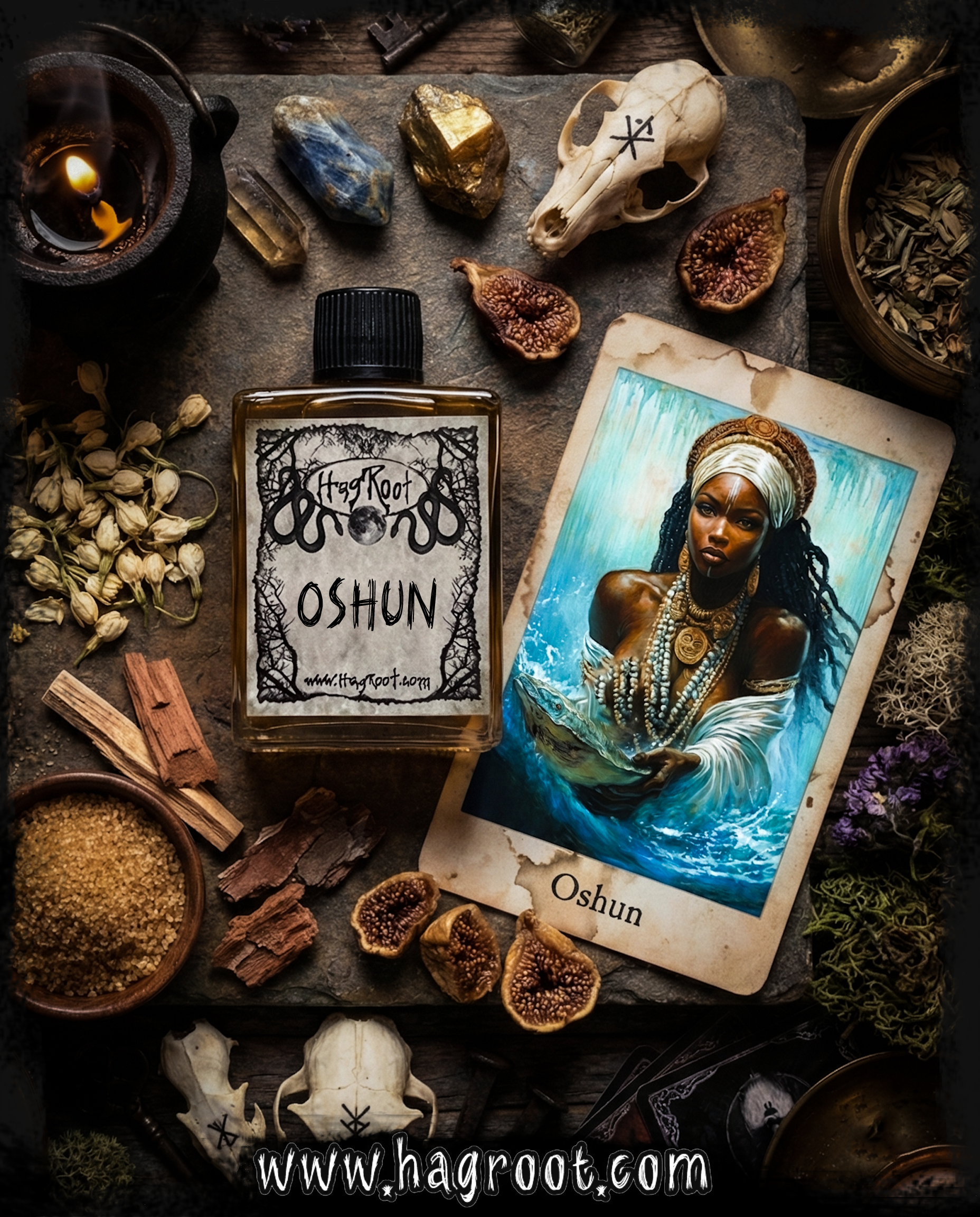 OSHUN-(Ozone, Jasmine, Cedar, Brown Sugar, Moss, Heliotrope, Fig)-Perfume, Cologne, Anointing, Ritual Oil