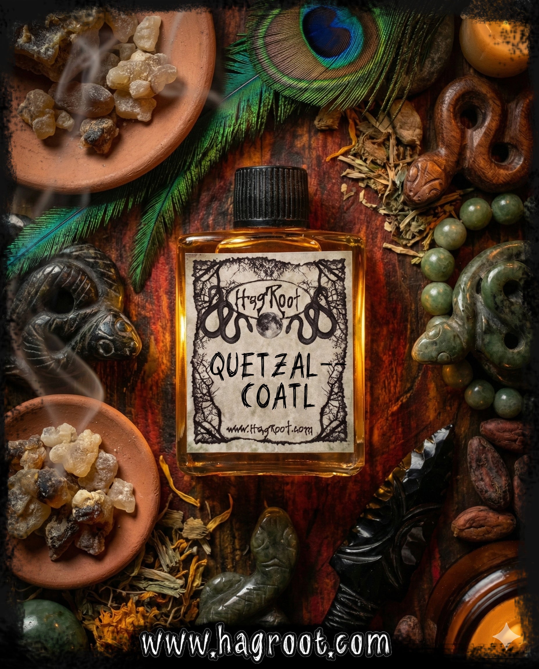 QUETZALCOATL - (Vetiver, Labdanum, Musk, Tobacco, Sandalwood, Hay, Dragon’s Blood)-Perfume, Cologne, Anointing, Ritual Oil
