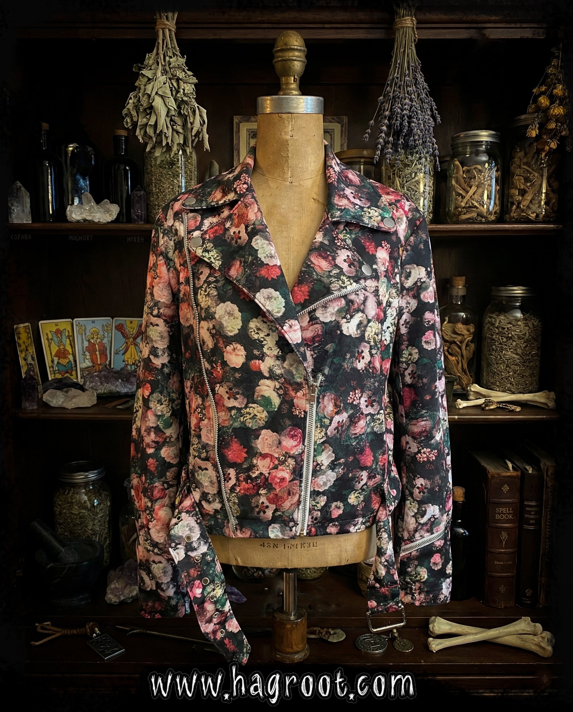 Floral Print Punk Jacket  - Size Small